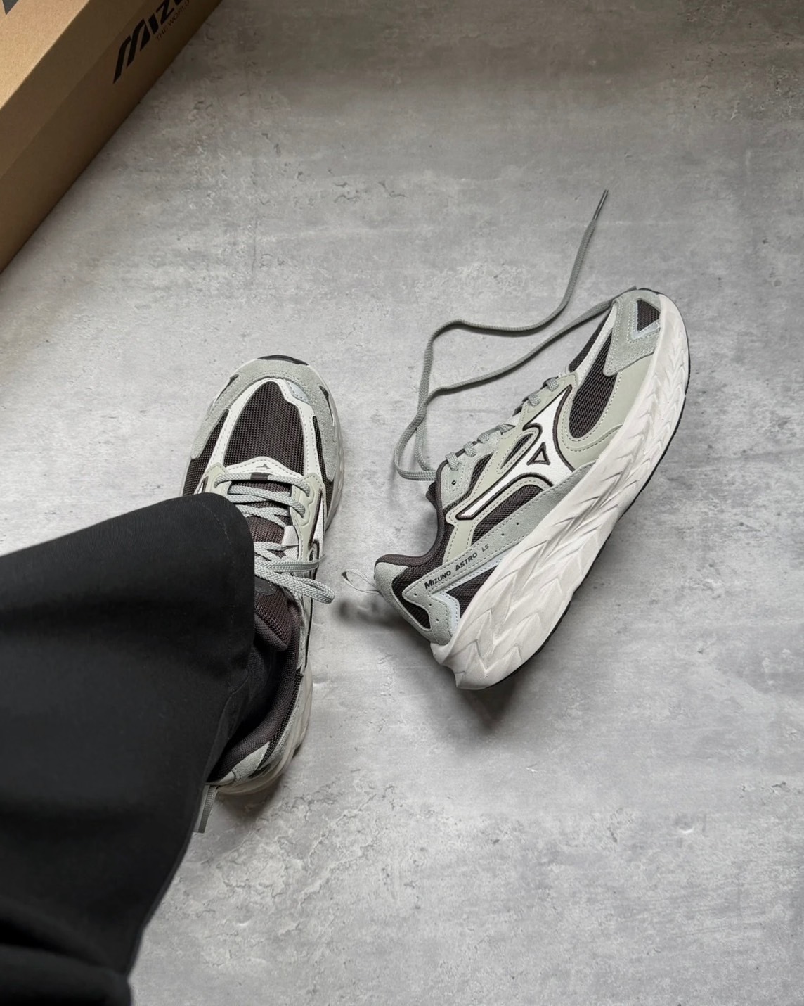 <暴走神鞋🔥>Mizuno Astro LS 機能 緩震 反光 復古 增高 厚底 灰綠黑