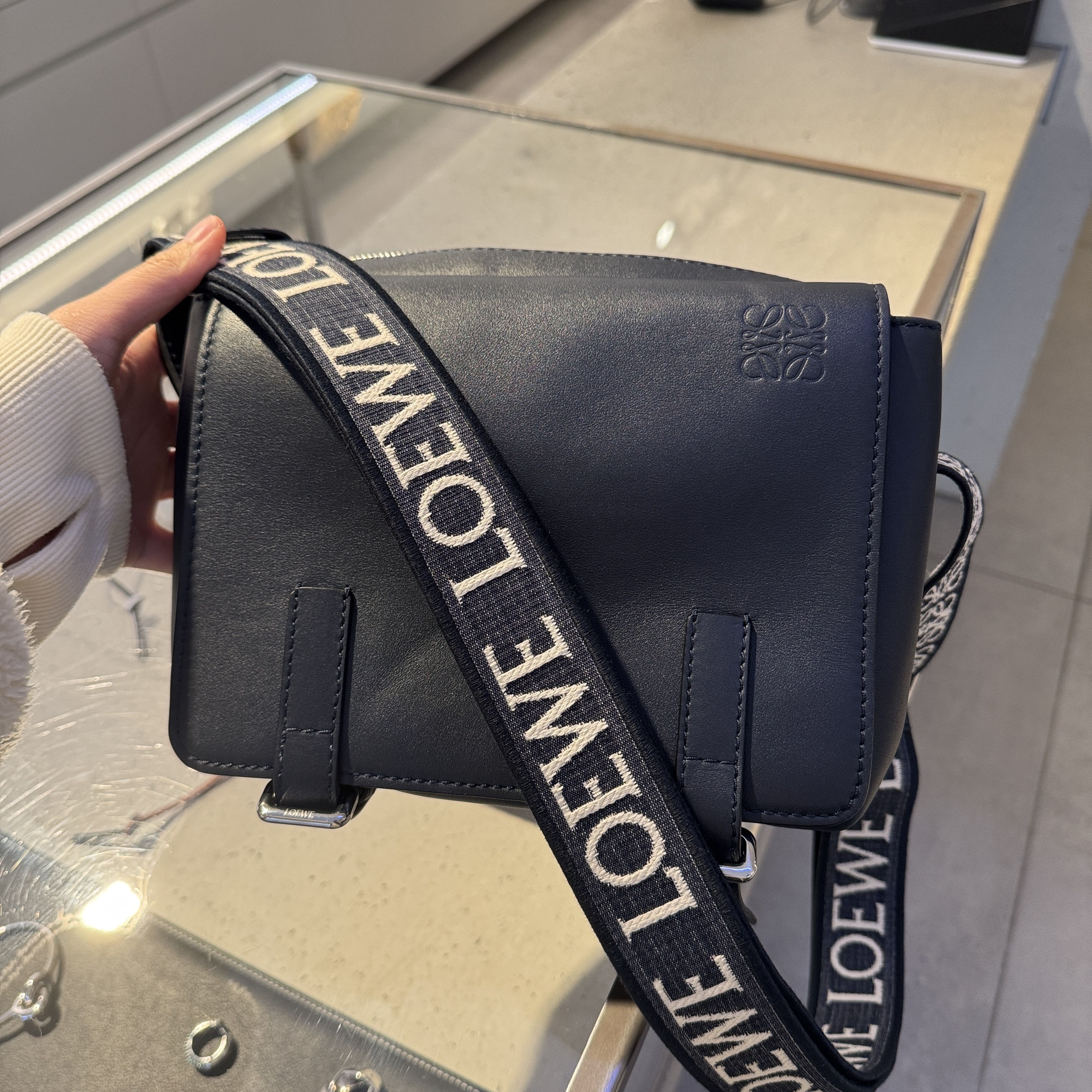 Loewe Military Messenger XS Bag Deep Navy