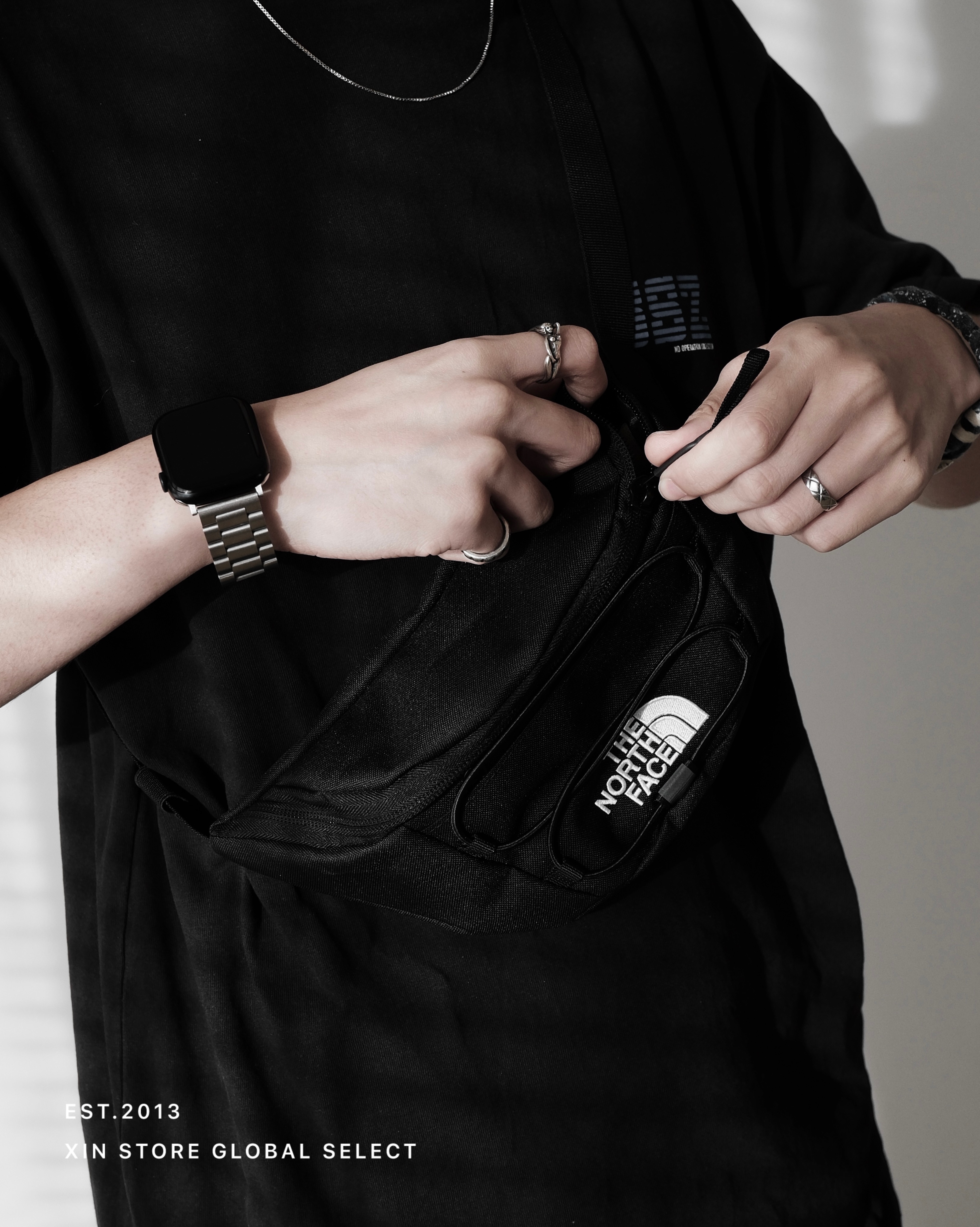 【現貨】The North Face TNF 北臉 小標 輕巧 腰包 黑