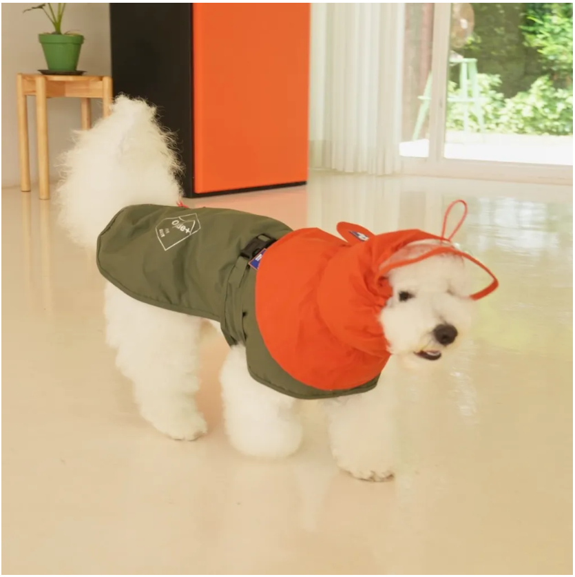 Puppy Gallery🇰🇷 | 全天候防水雨衣 軍綠 寵物雨衣 狗狗雨衣 大型犬雨衣 中型犬雨衣 小型犬雨衣