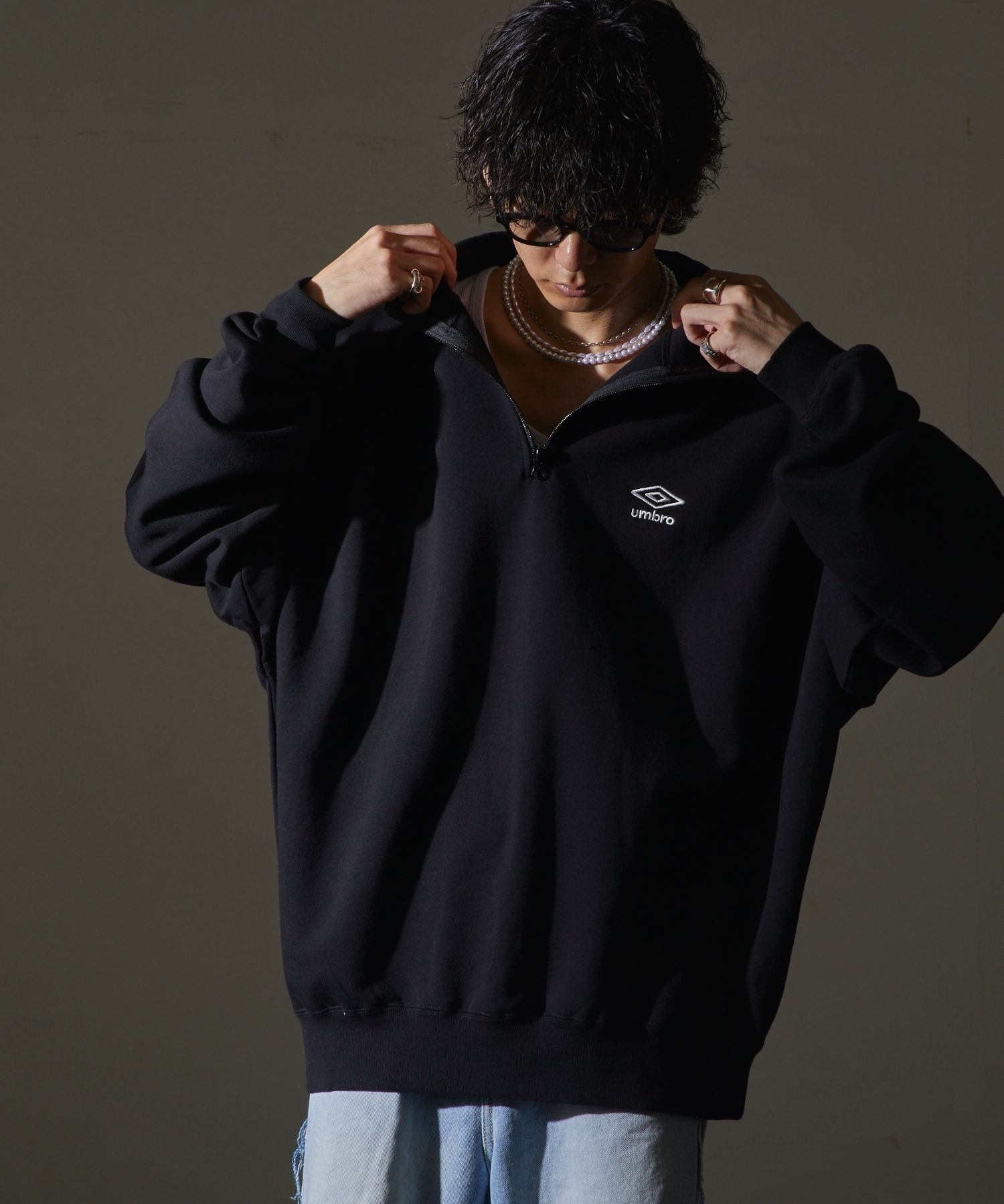 UMBRO / fleece-lined half-zip sweatshirt