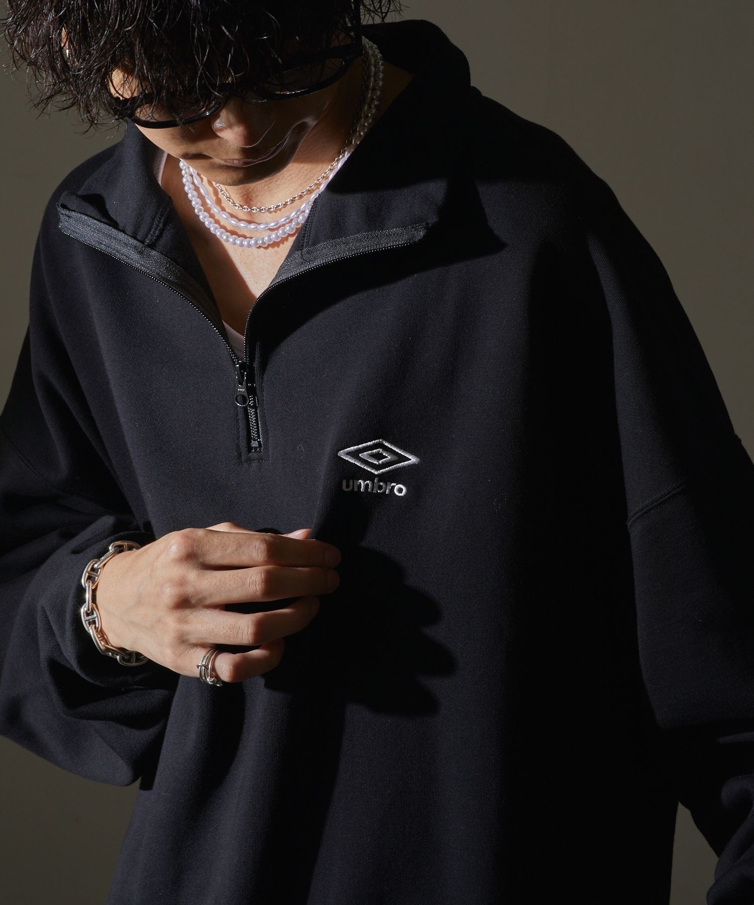 UMBRO / fleece-lined half-zip sweatshirt