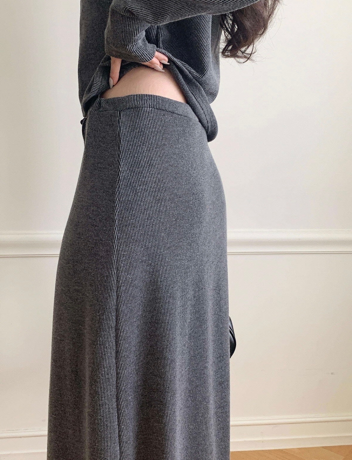 【優惠價預訂】韓國羅紋針織長裙（3色）