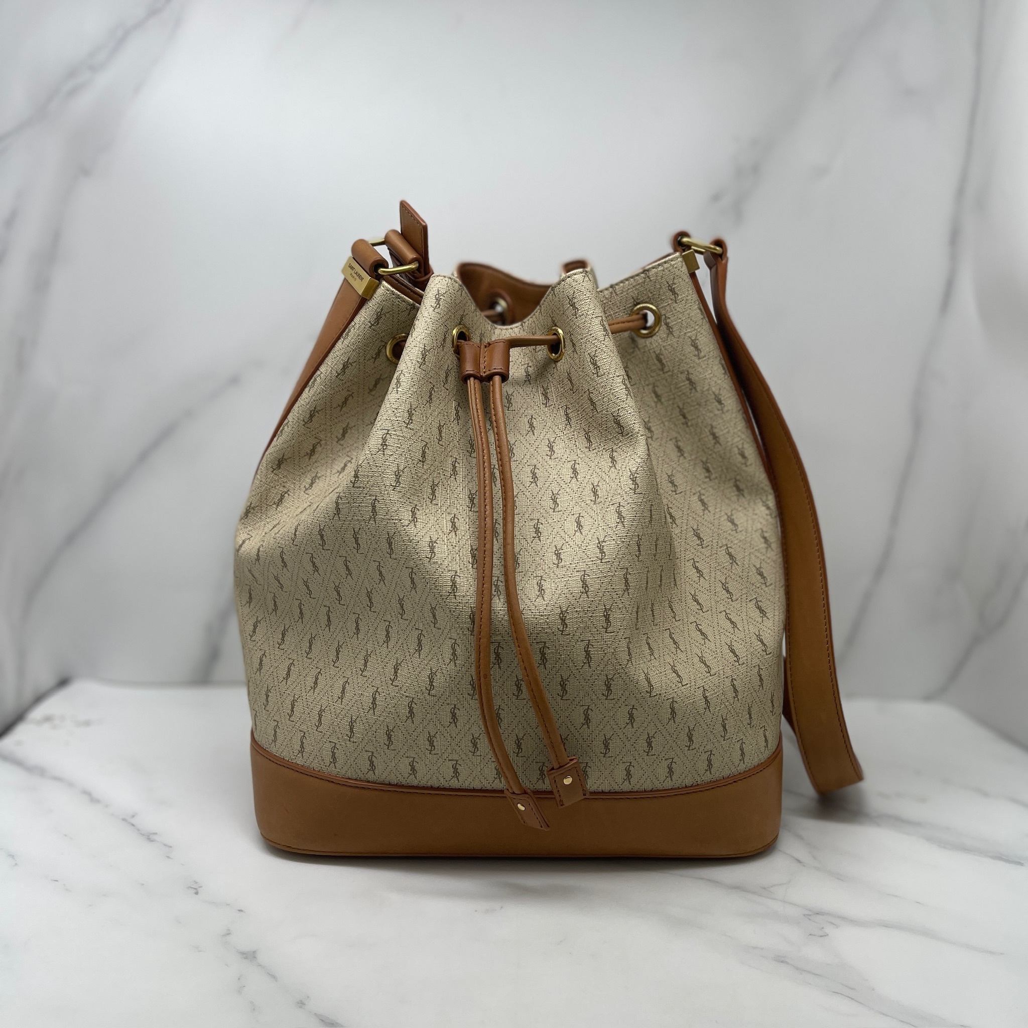 YSL All-Over Monogram Bucket