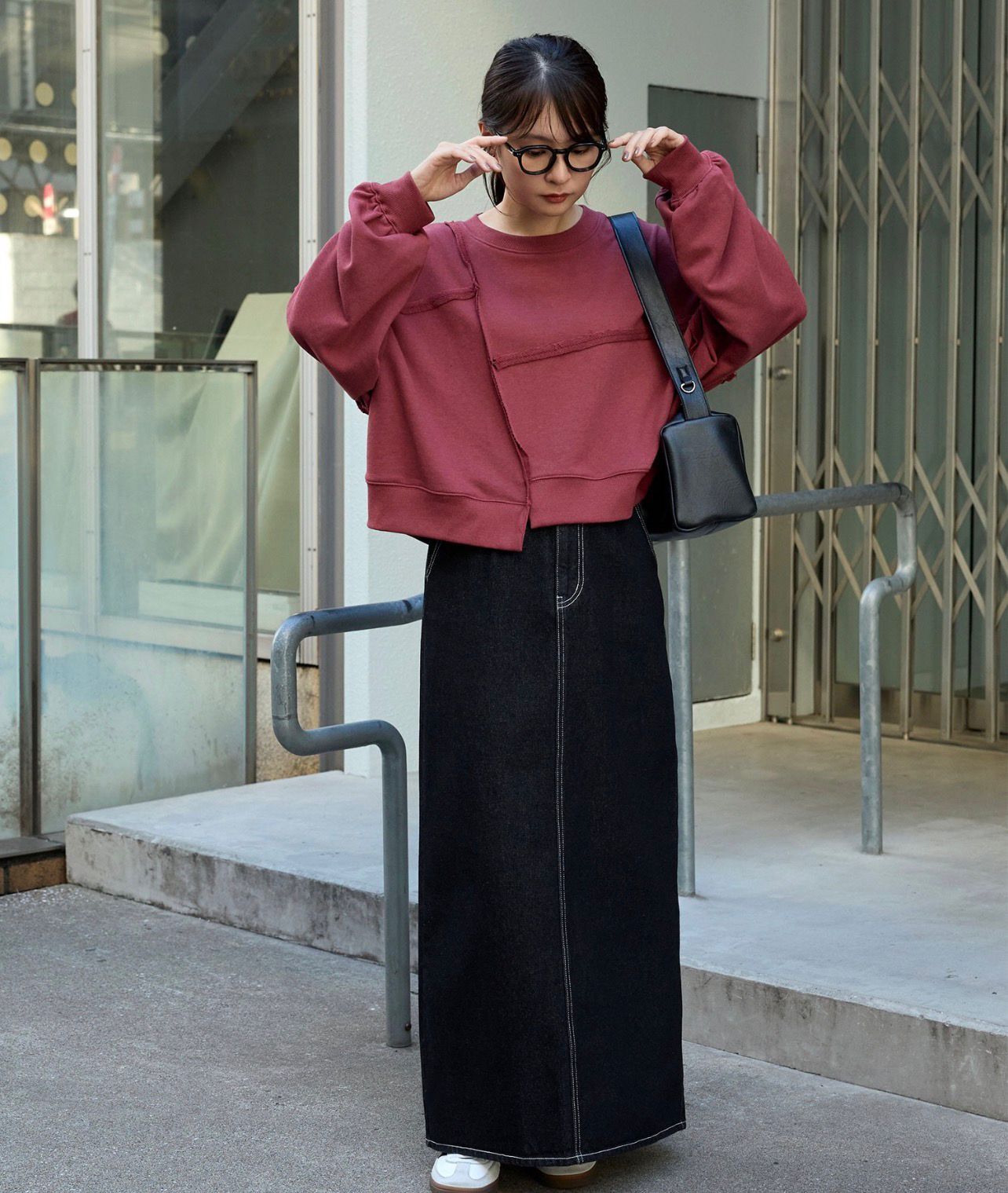 【預購】JN1211205 MONO-MART 剪裁圓領長袖上衣