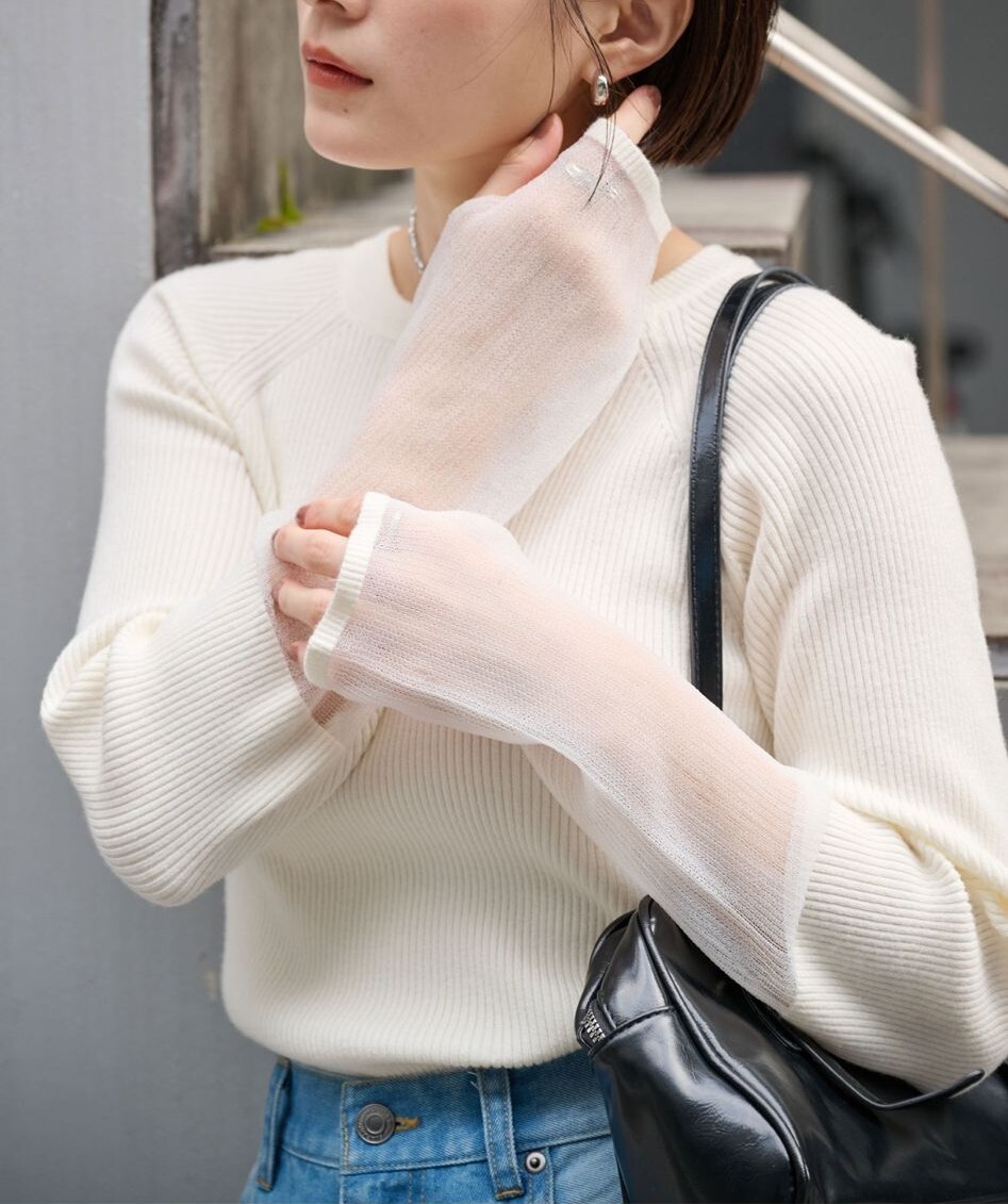 【預購】JN101103  MONO-MART 圓領羅紋針織長袖上衣(FREE SIZE)