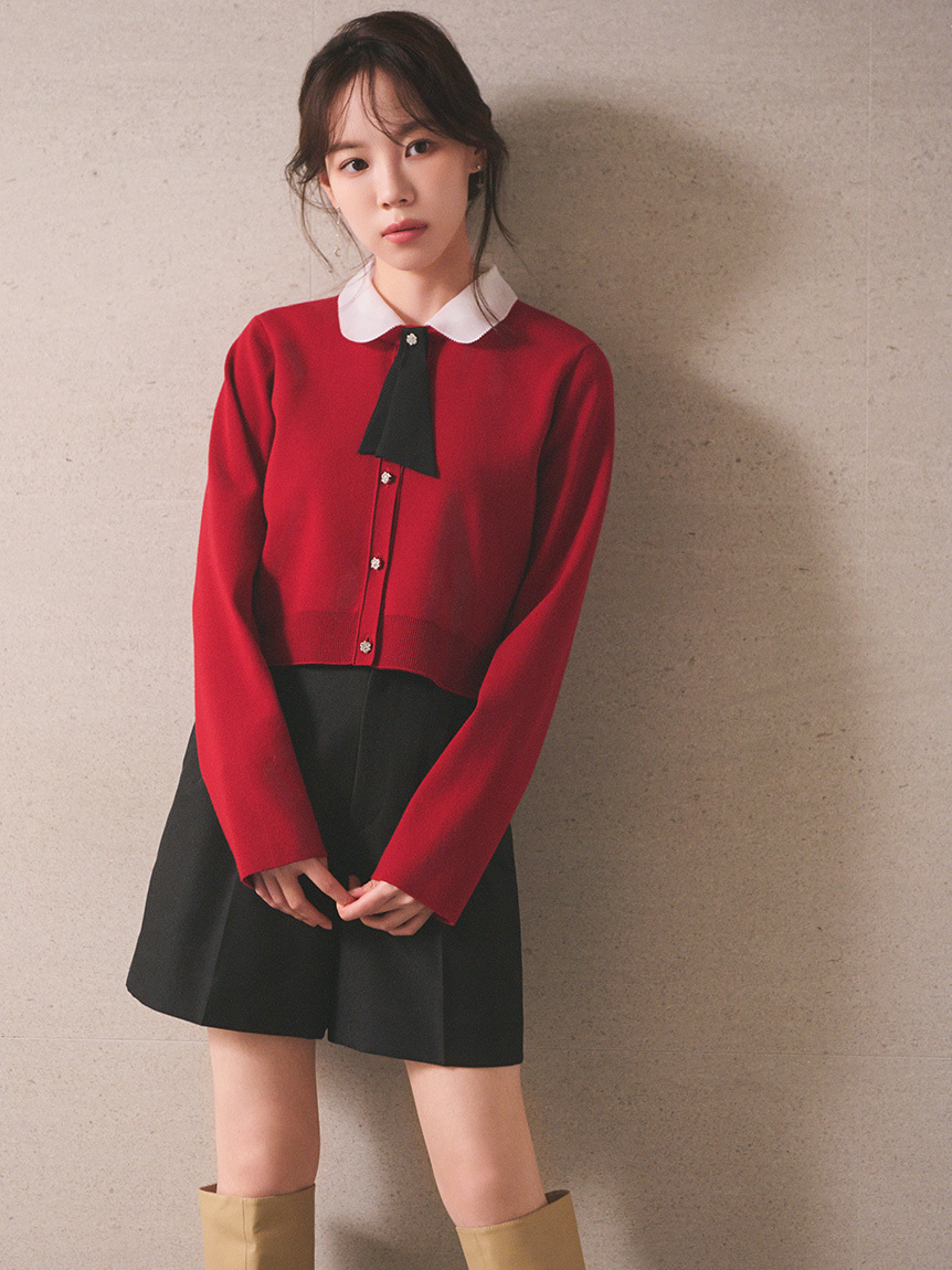 [預購] CELFORD 可拆式領結針織外套