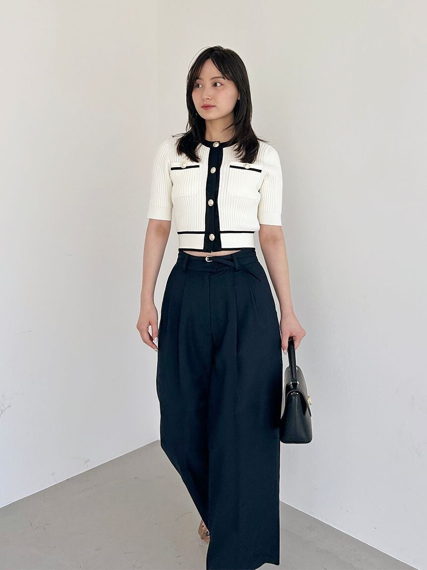 [預購] 折扣 SNIDEL 金屬釦針織針織套裝組合