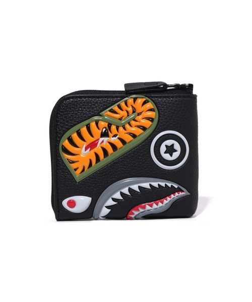 BAPE 25FW 黑 皮革 經典 WGM 鯊魚 皮夾 卡夾 零錢包