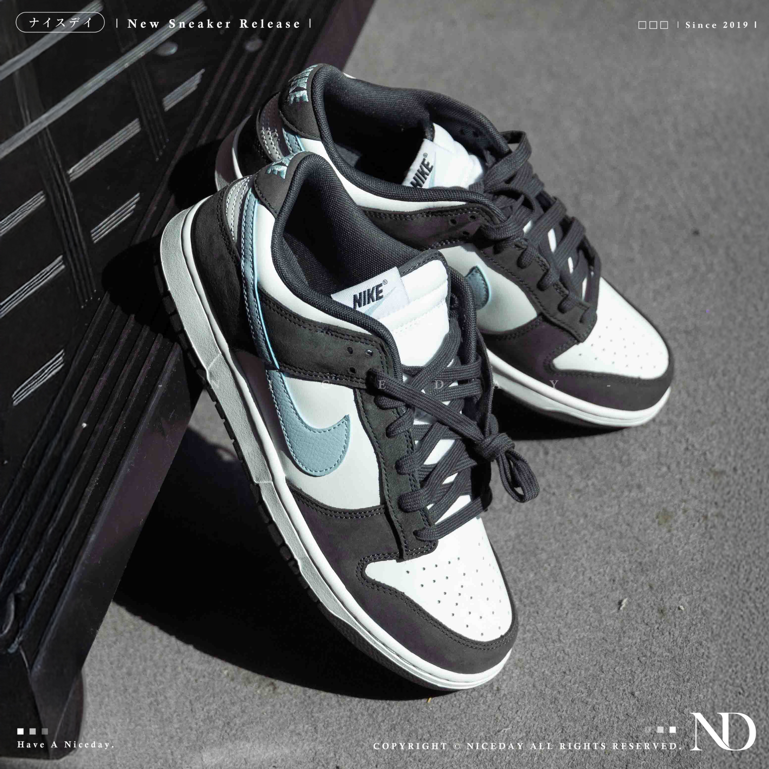 NICEDAY 代購 Nike Dunk Low 灰藍 深灰 菸灰藍 藍勾 男女鞋 復古 麂皮 岩石灰 IB3079-100