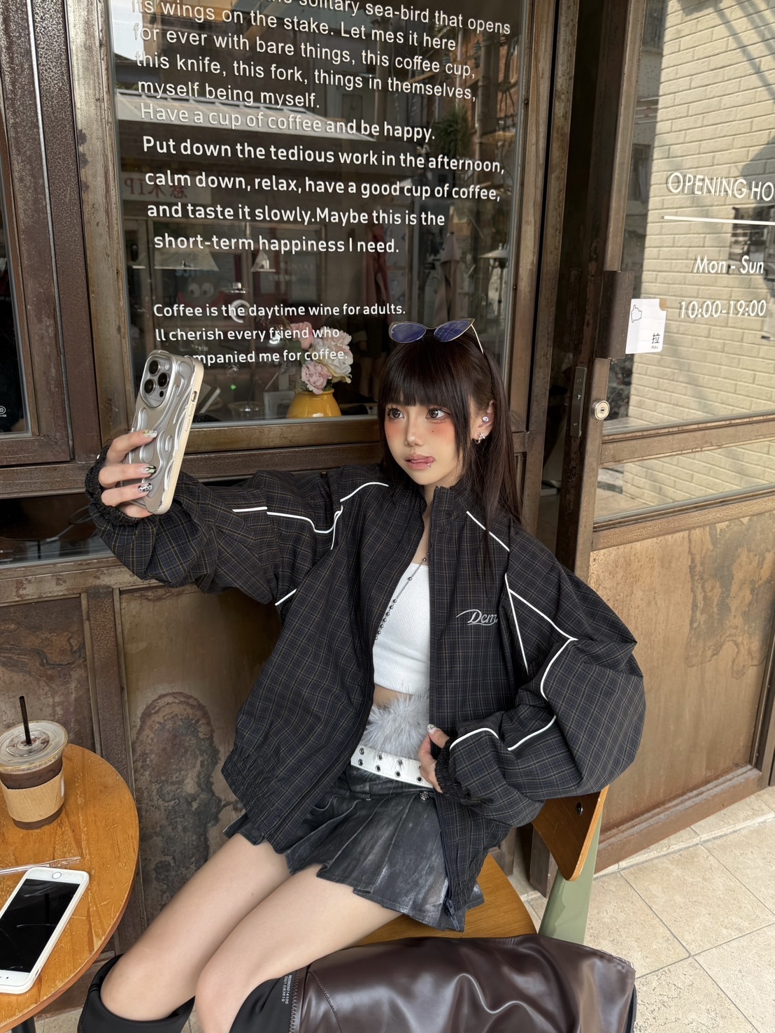 (GOAL) DCM拼接格紋外套 防風外套 308