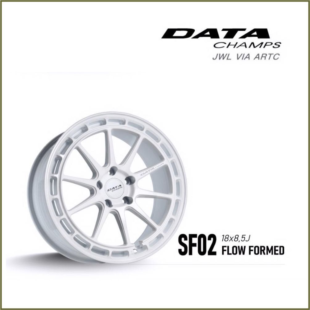 【旋壓輕量鋁圈】DATA CHAMPS WHEELS SF02 18吋鋁圈  8.5J 亮白 旋壓鋁圈｜輕量高剛性雙十輻設計 四入組