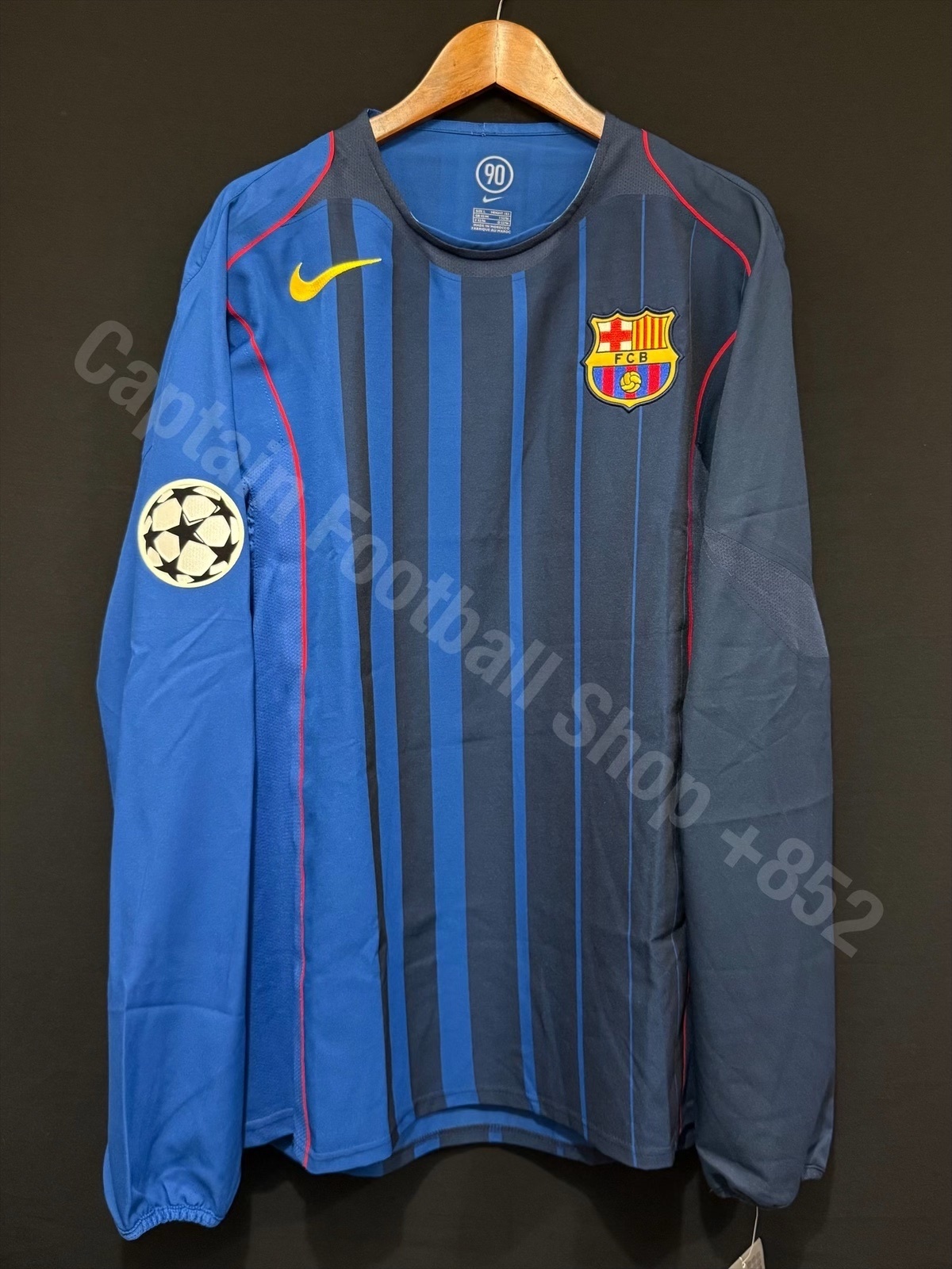 (更衣室版) 巴塞隆拿 2004-2005 Nike 歐聯作客長袖更衣室球員版球衣 #10 RONALDINHO