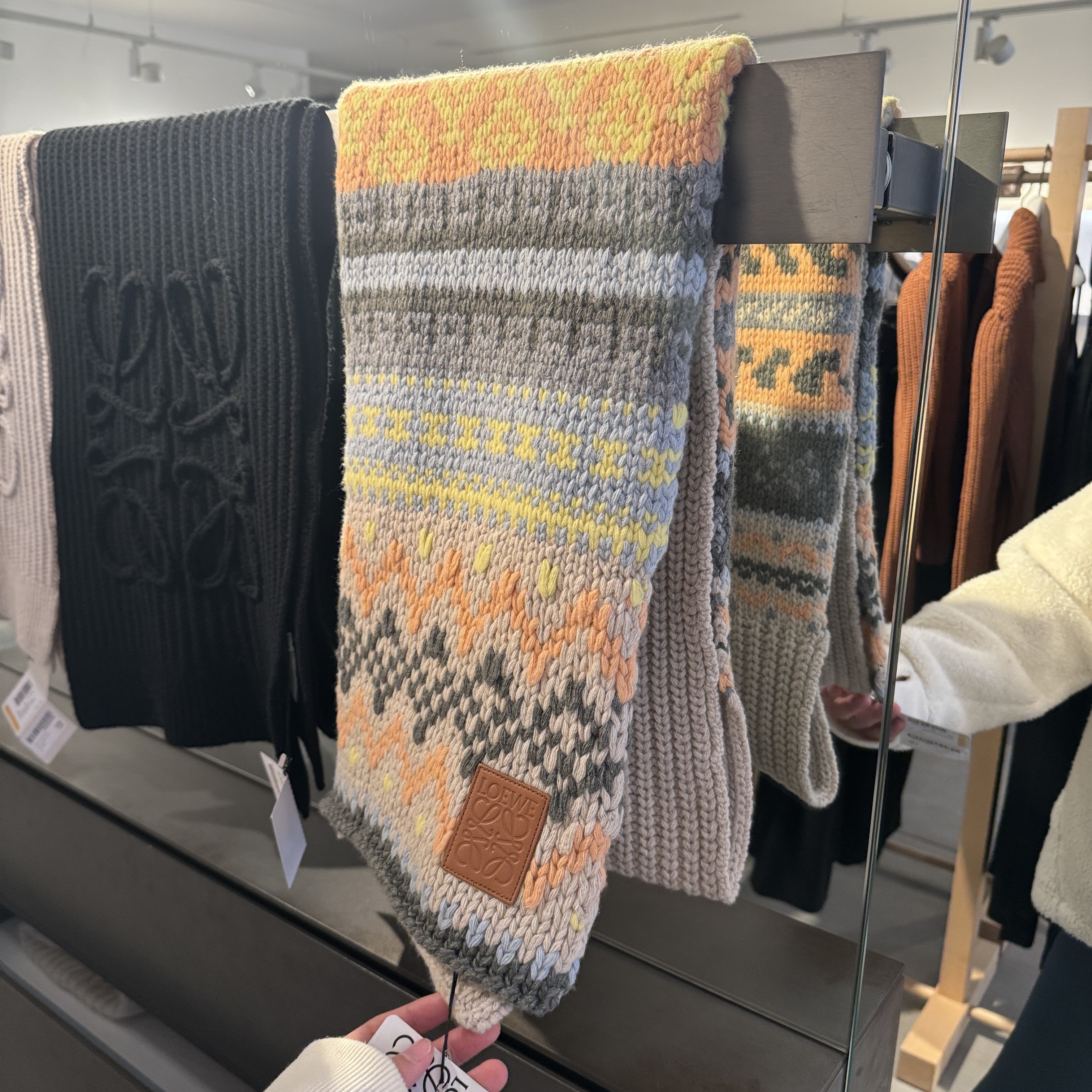 Loewe Mixed color Scarf Multi color Beige 27*180