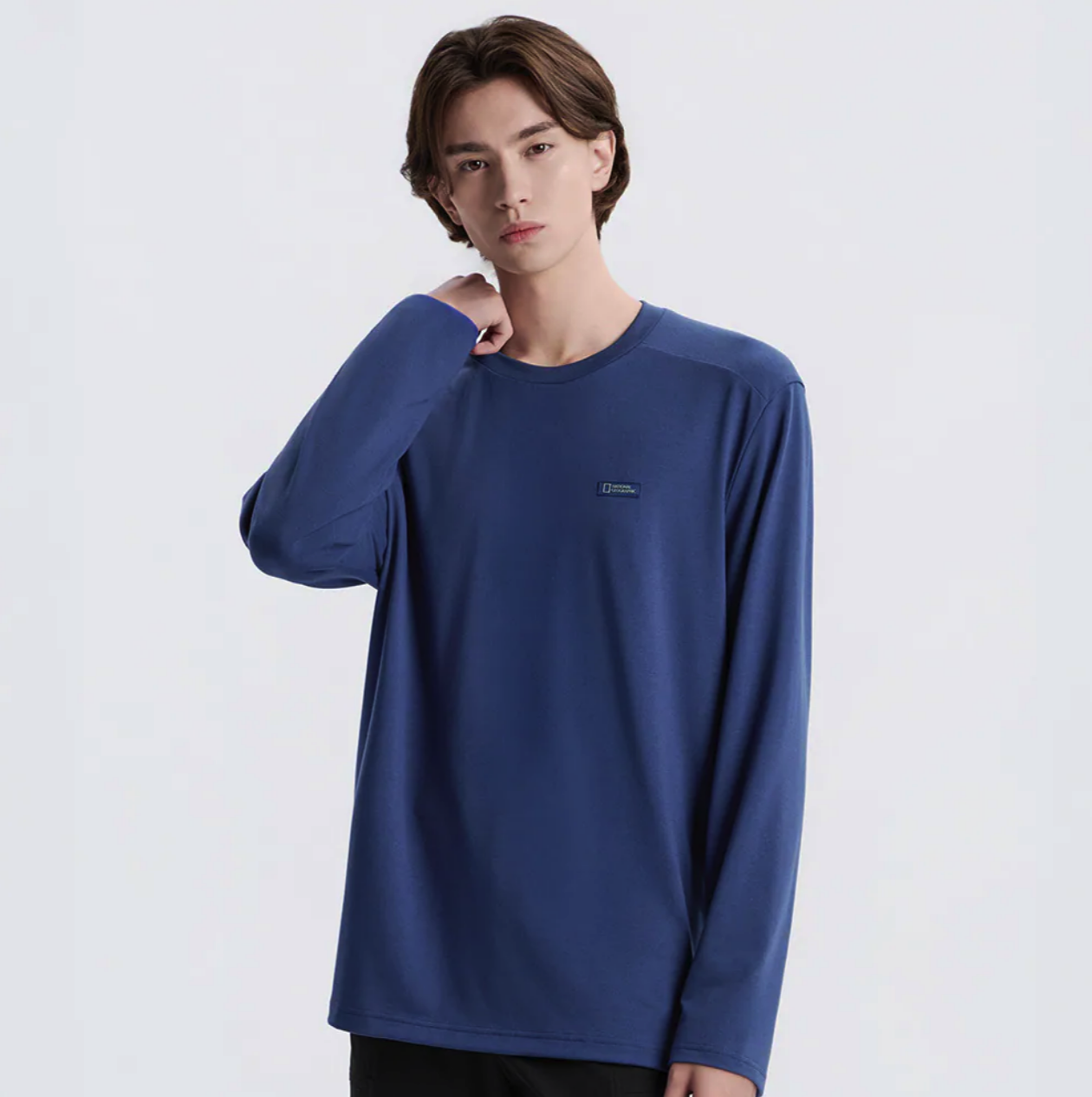 【代購】NATIONAL GEOGRAPHIC 國家地理 CAPH 迷你布標logo 薄長袖 男女同款 N253UTS210