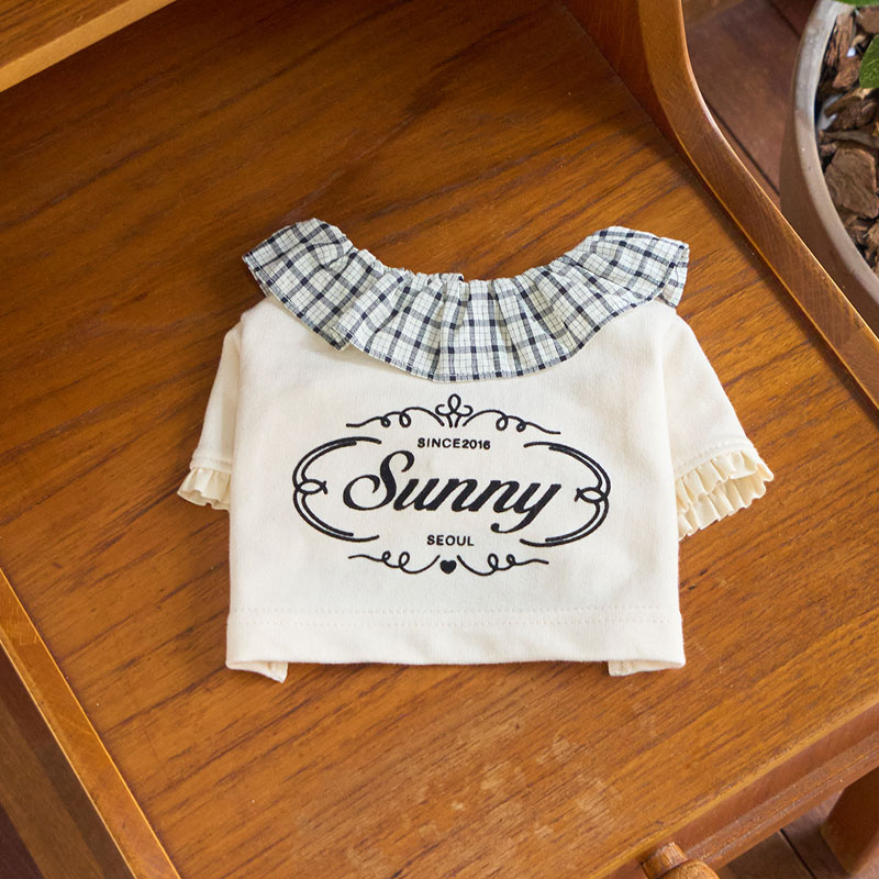 學院荷葉領上衣 Highteen Frill Collar MTM -Cream 奶油米-  It’s sunny outside