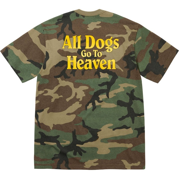Supreme All Dogs Go To Heaven Tee Woodland Camo