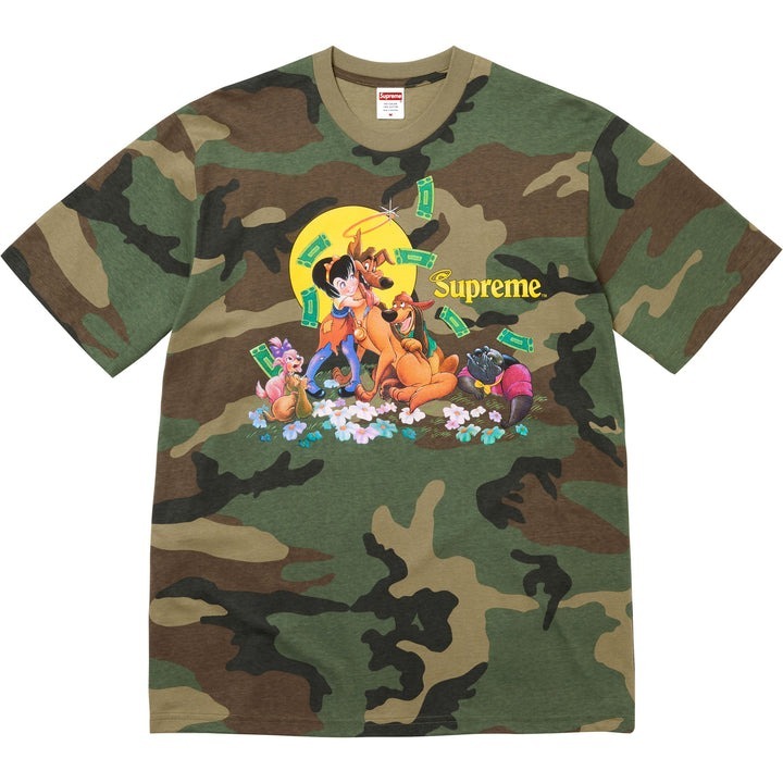 Supreme All Dogs Go To Heaven Tee Woodland Camo