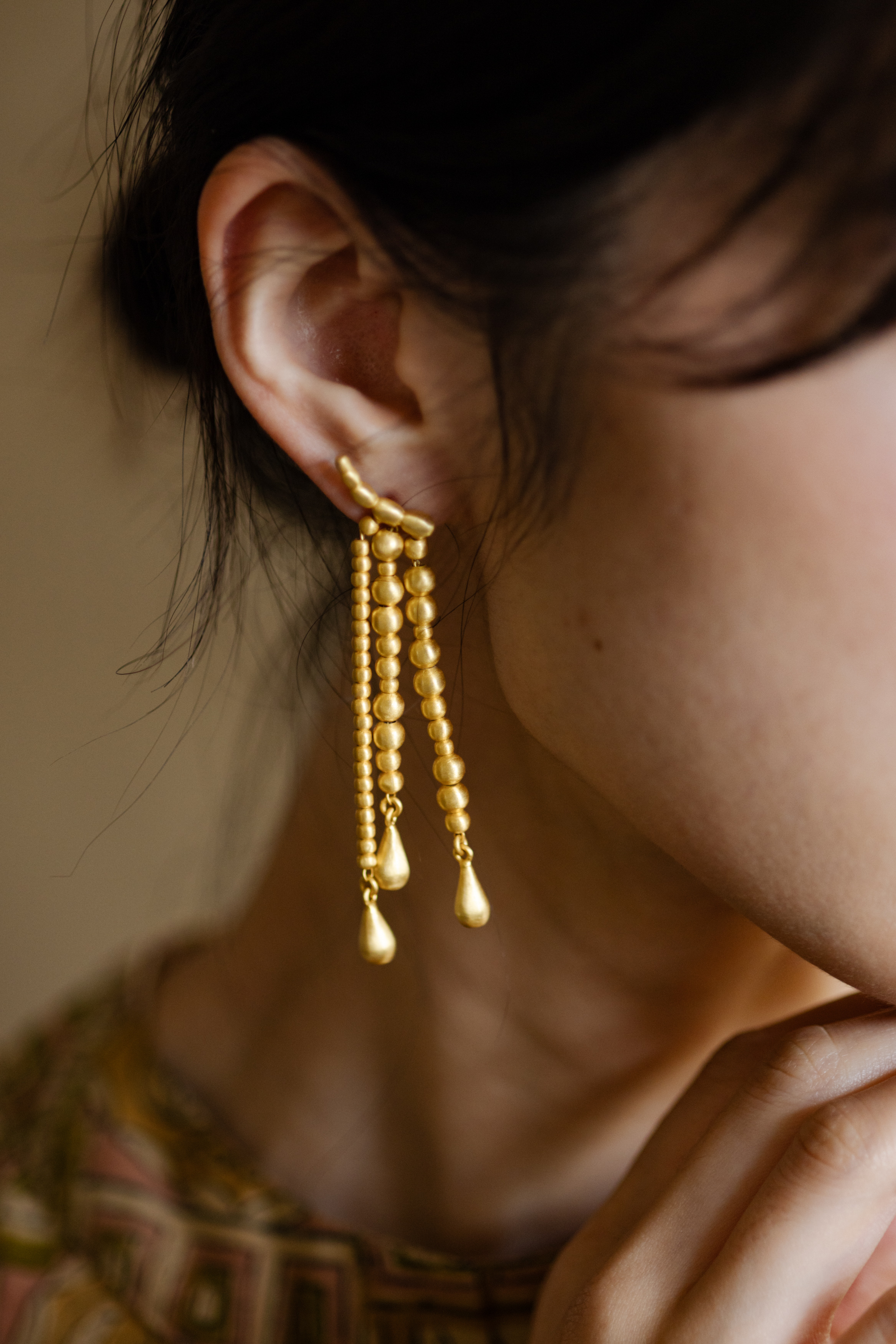 【 Jewelry 】球球垂墜耳環