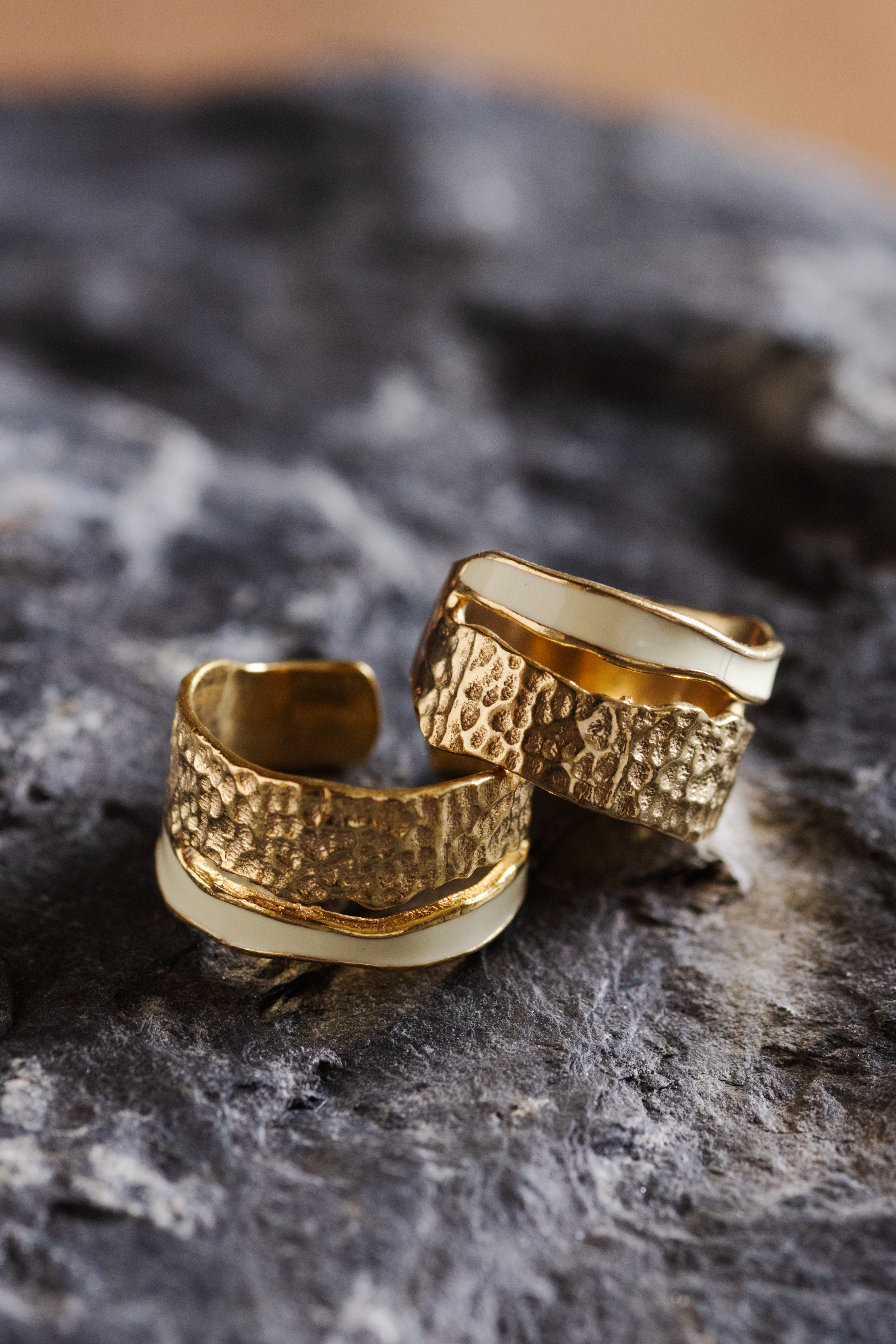 【 Jewelry 】寬版琺瑯戒指/耳扣