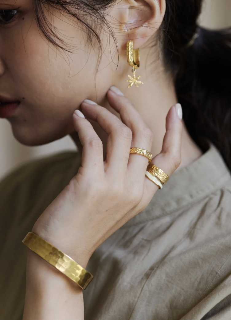 【 Jewelry 】六角紋理戒指／耳扣