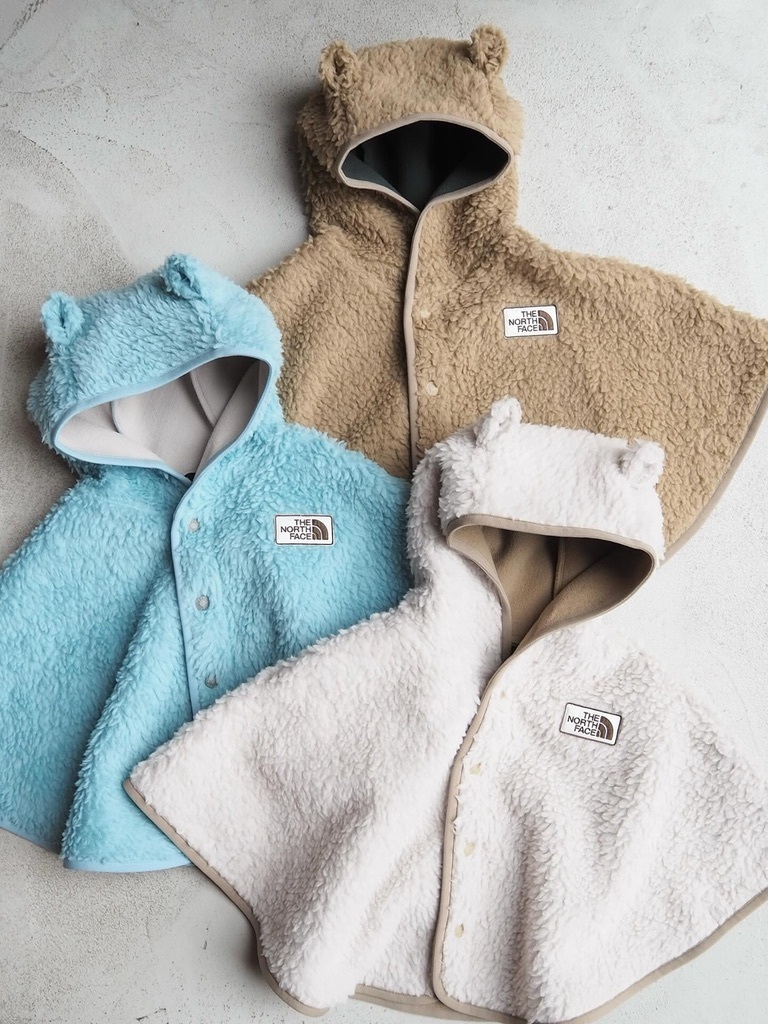 預購┃日本 嬰兒 THE NORTH FACE B Cuddle Fleece Poncho 毛毛 披肩 斗篷