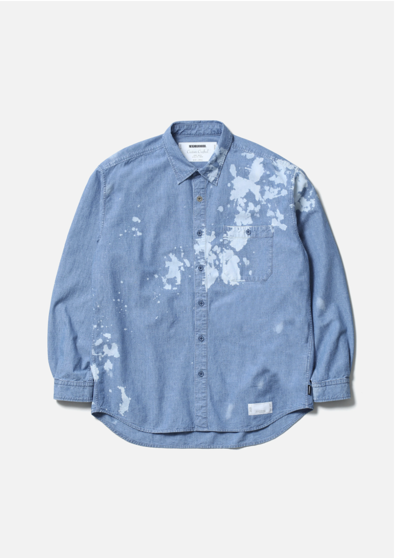 【NEIGHBORHOOD 】 GARMENT BLEACH CHAMBRAY SHIRT LS