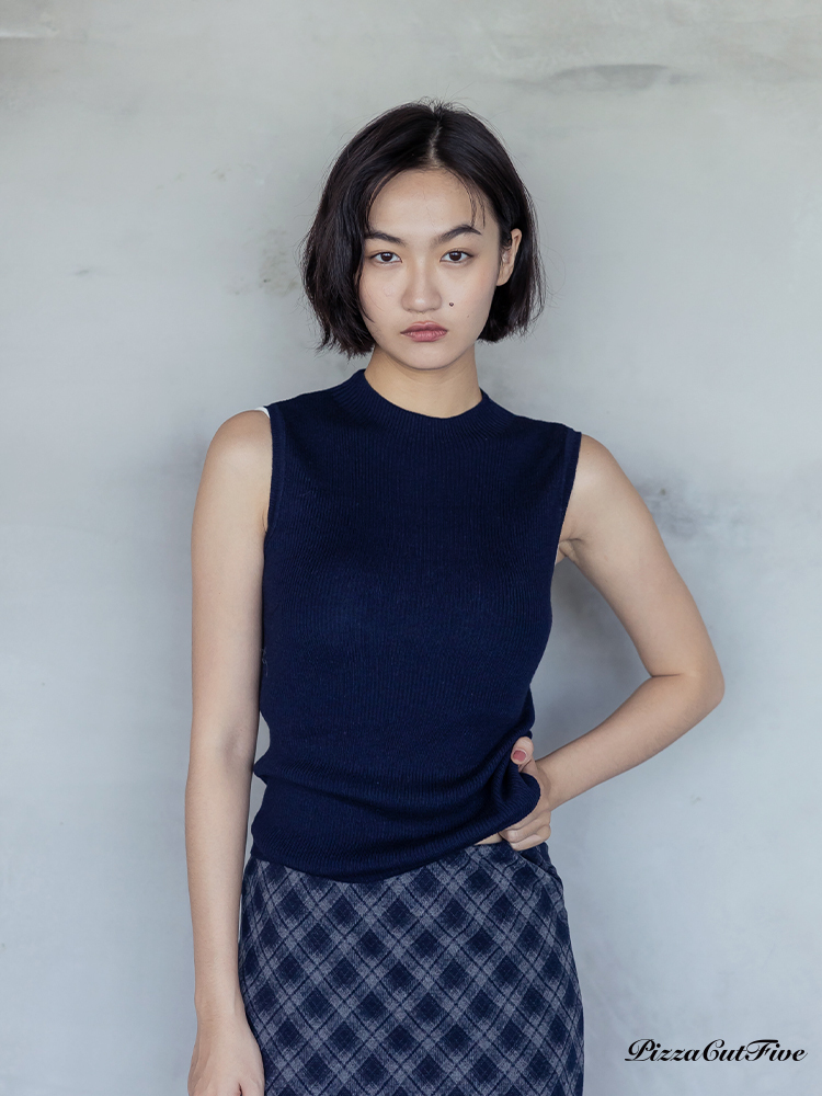 半領無袖針織背心 PizzaCutFive PCF253411023