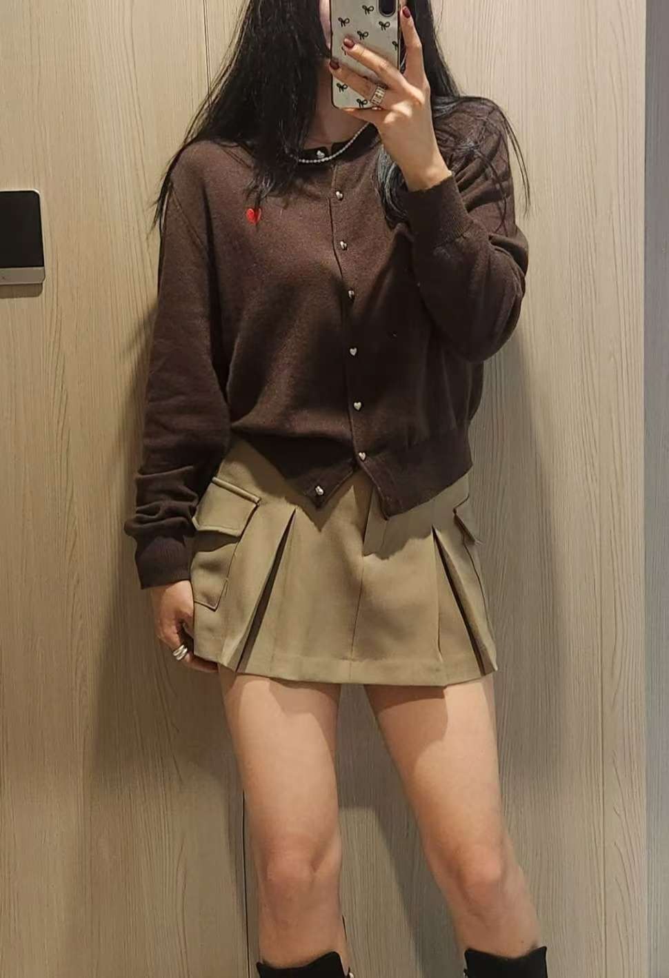 寬衩側口袋褲裙