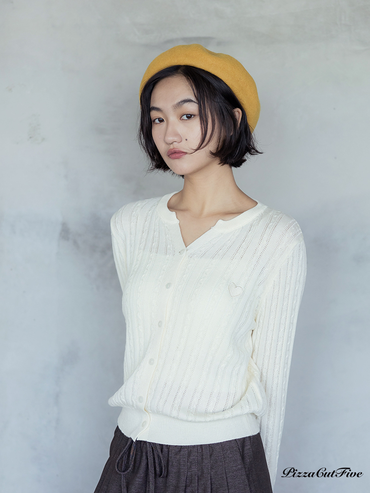 [兩件1580]愛心薄款針織外套/上衣 PizzaCutFive PCF253415032