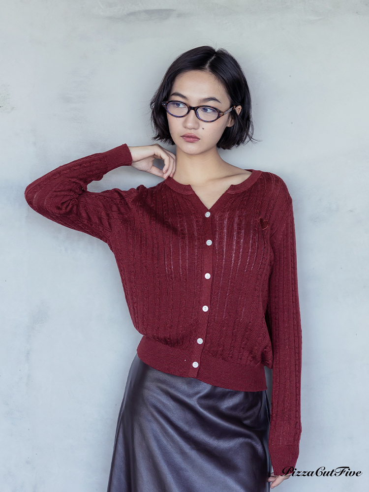 [兩件1580]愛心薄款針織外套/上衣 PizzaCutFive PCF253415032