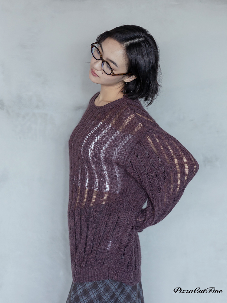 微透慵懶針織上衣 PizzaCutFive PCF253416060