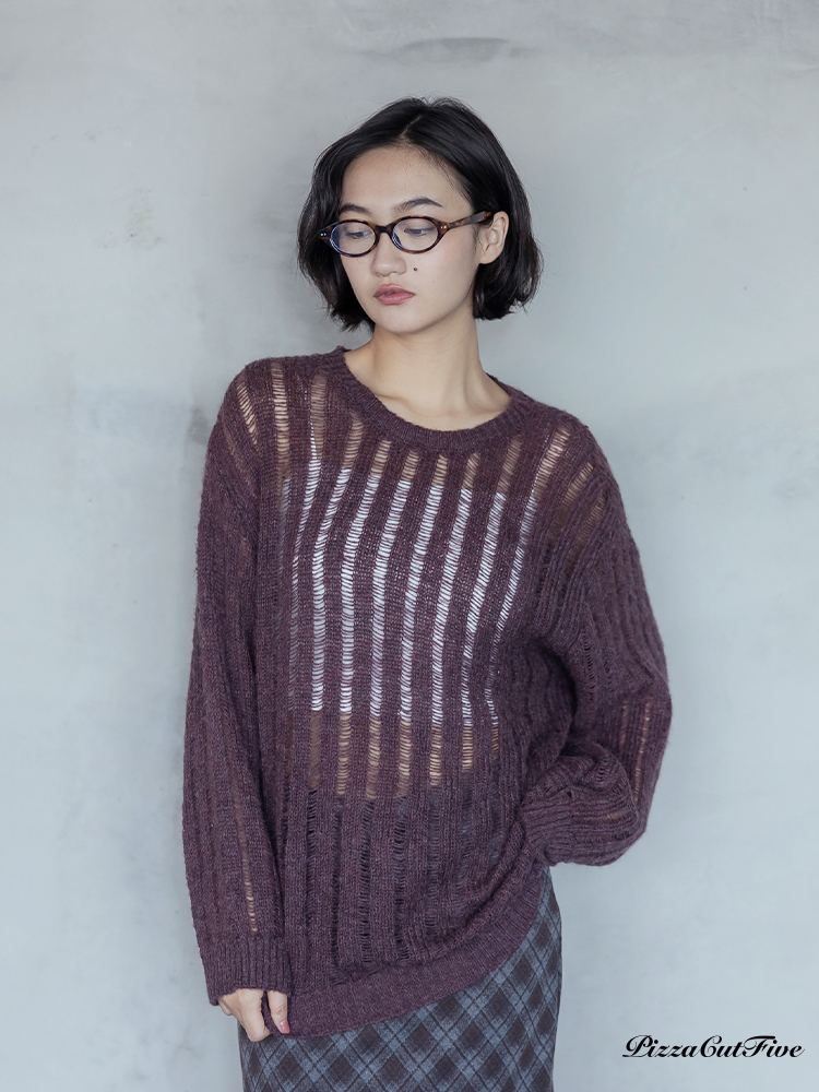 微透慵懶針織上衣 PizzaCutFive PCF253416060