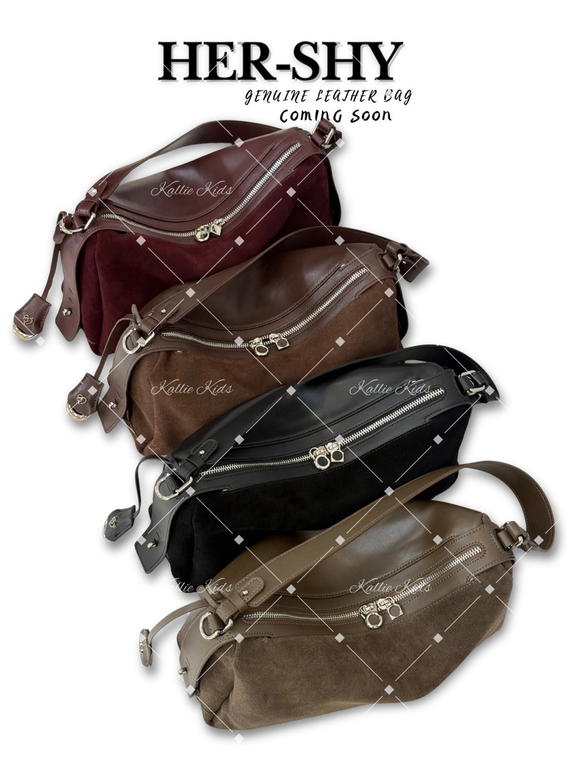 泰國小眾品牌 - HER-SHY （絨面）簡約皮帶單肩包*不連掛飾