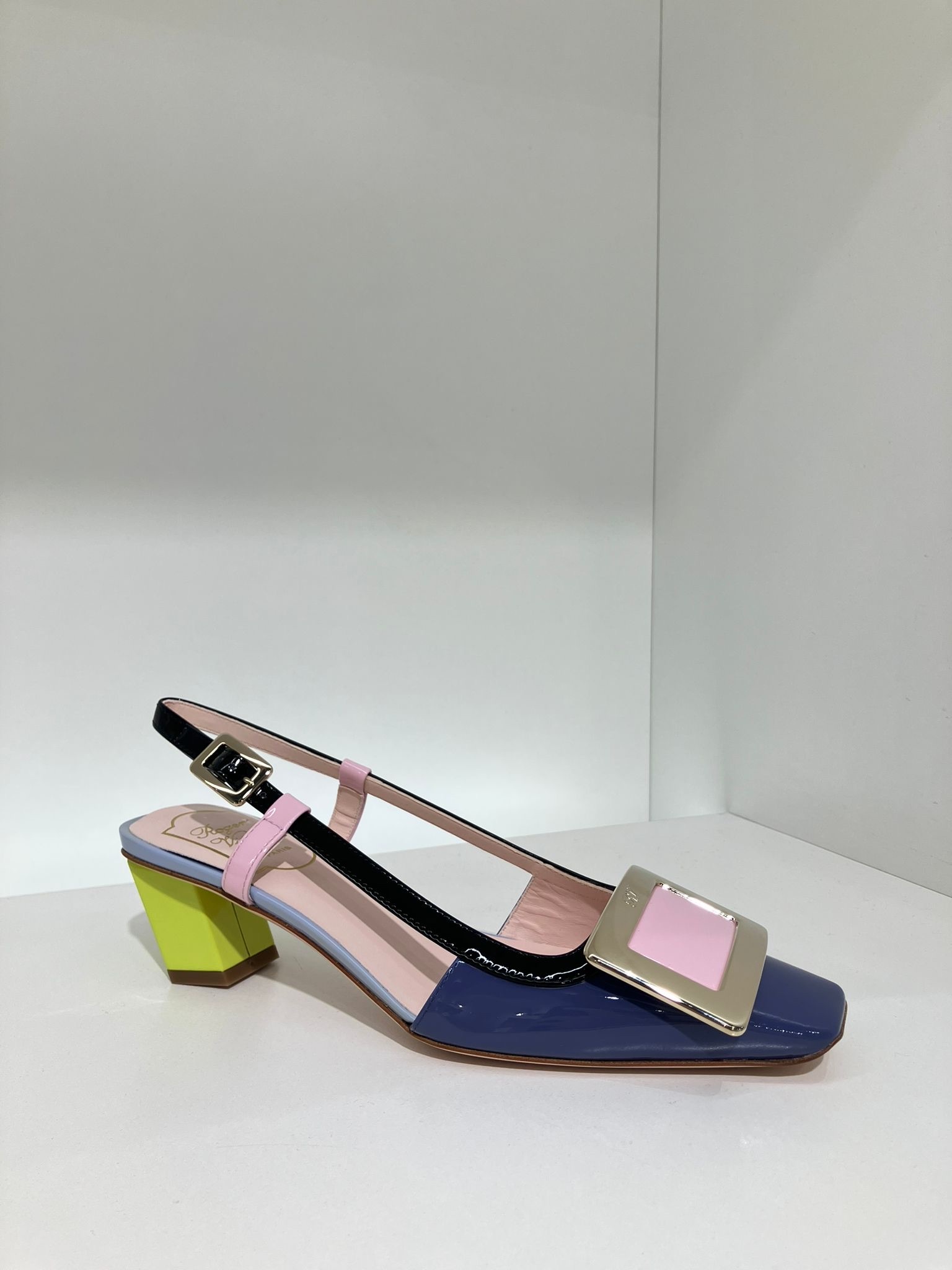Roger Vivier belle vivier slingback heels 45mm Blue/Pink