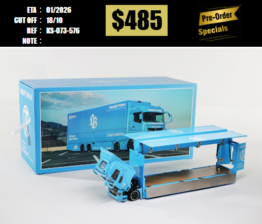 PO-$485 * GCD * 1:64 Mitsubishi Fuso Super Great - LB-Trucks - BLU (RHD) [OD12/10]