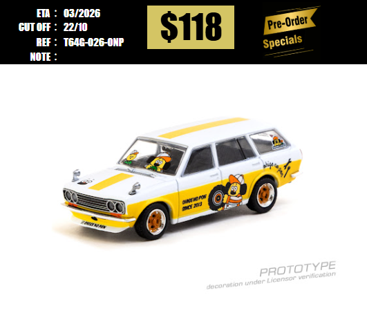 PO-$118 * TARMAC * 1:64 Datsun Bluebird 510 Wagon OHIGE no PON [OD12/10]