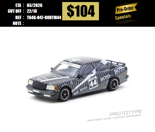 PO-$104 * TARMAC * 1:64 Mercedes-Benz 190 E 2.3-16 DTM 1988 Johnny Cecotto  [OD12/10]