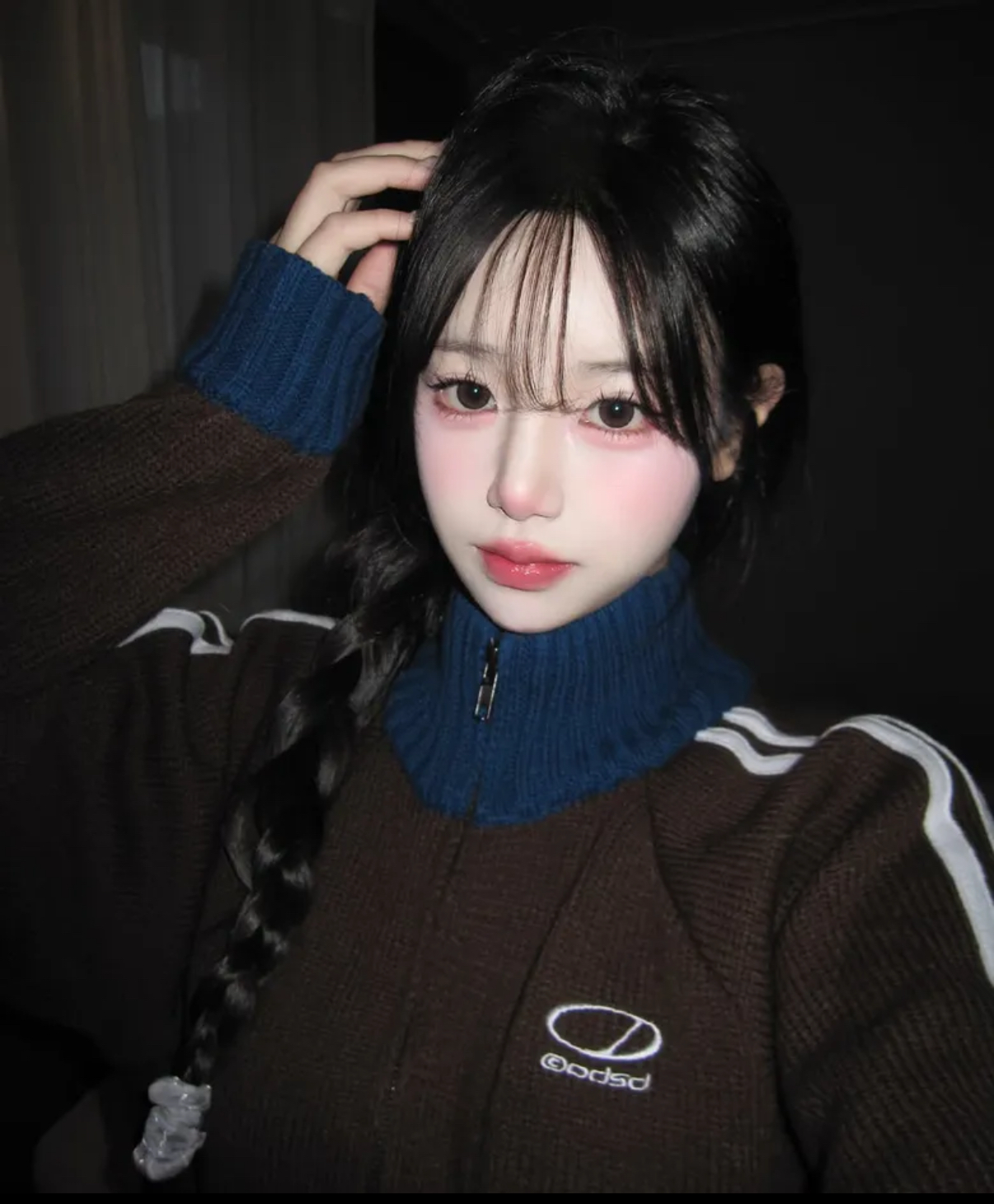 odd studio - sporty track semi crop knit zipup (7 colors)