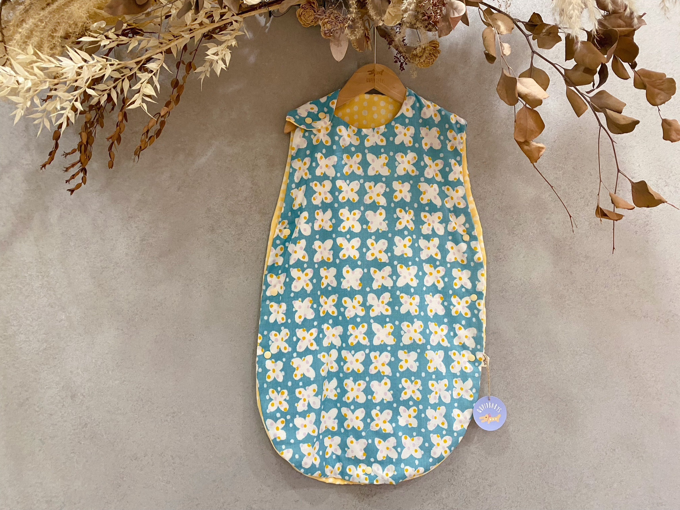 水藍蝴蝶花 加大夏季防踢被（適合約3-5歲）