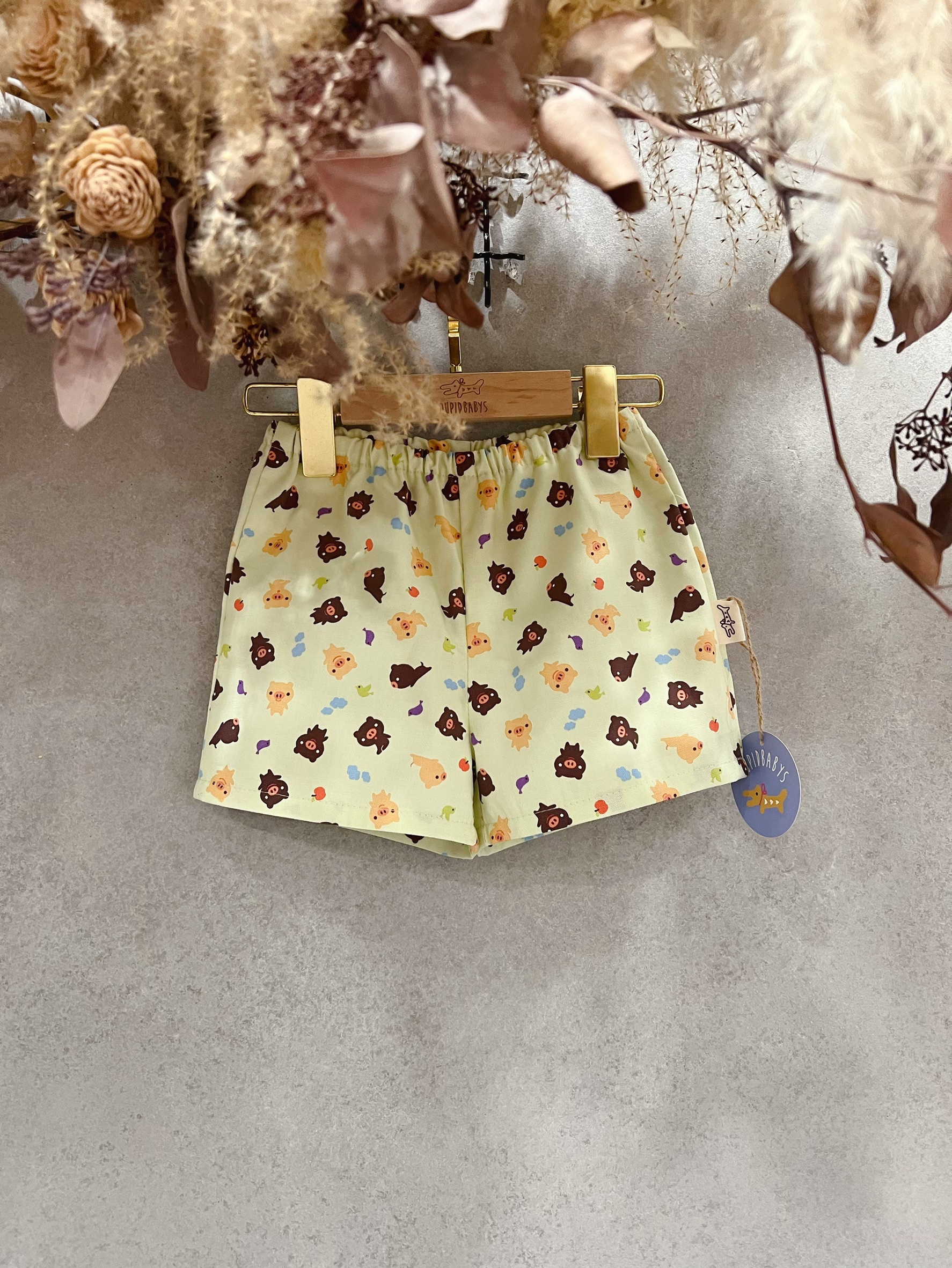 綠卡其豬豬 短褲(100)