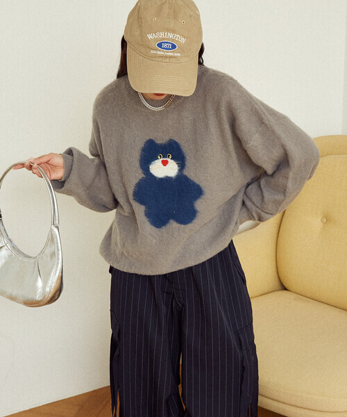 #預購 🇯🇵日本 PUBLUX × mojojojo 限定聯名款 毛絨藝術針織上衣