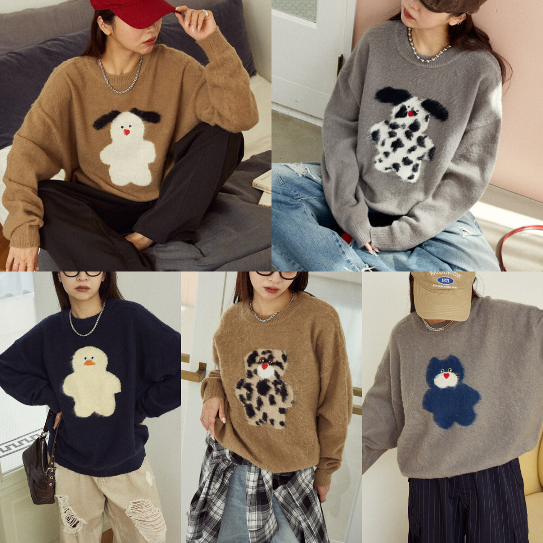 #預購 🇯🇵日本 PUBLUX × mojojojo 限定聯名款 毛絨藝術針織上衣