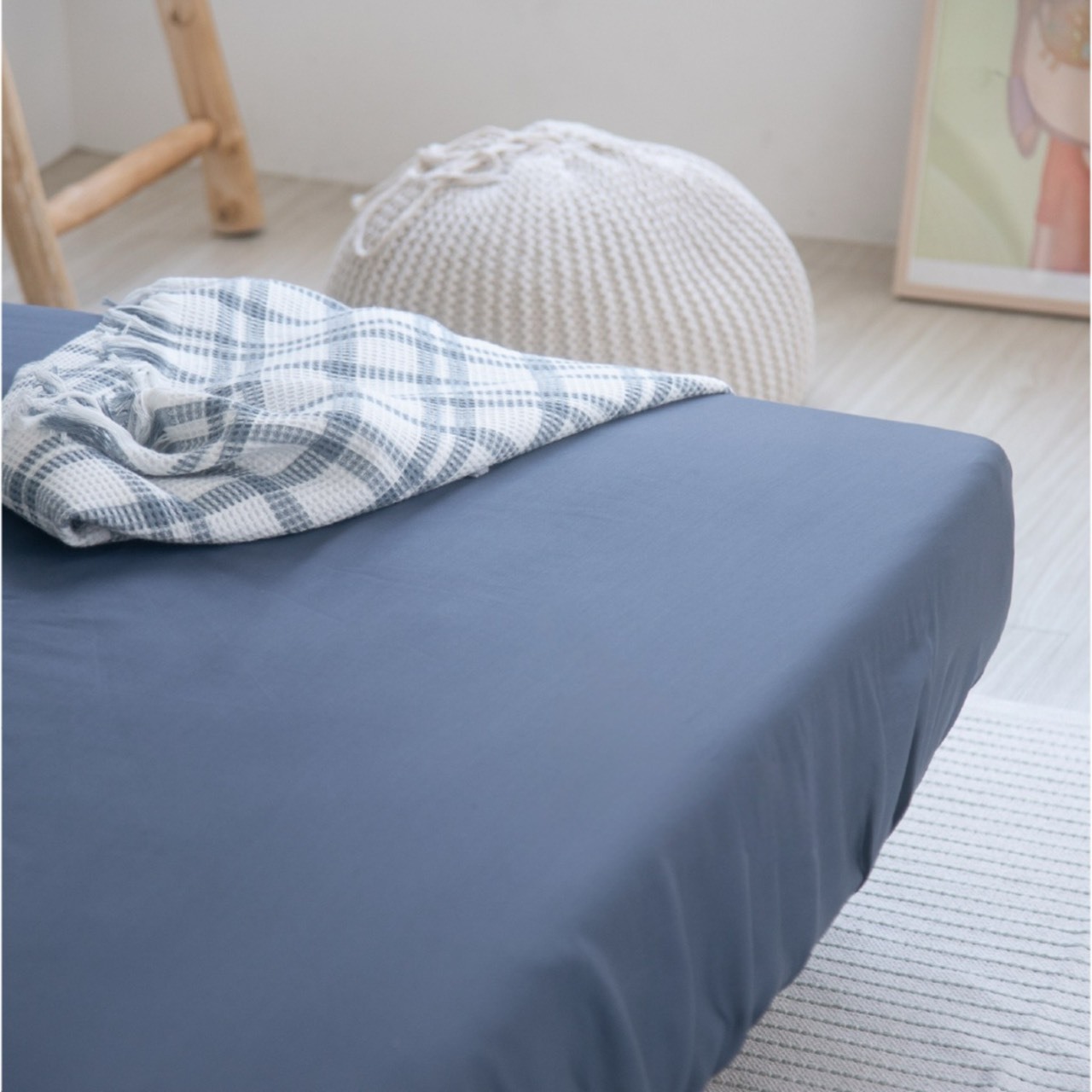 60支天絲床包兩用被組  | 牛仔藍 x 銀灰