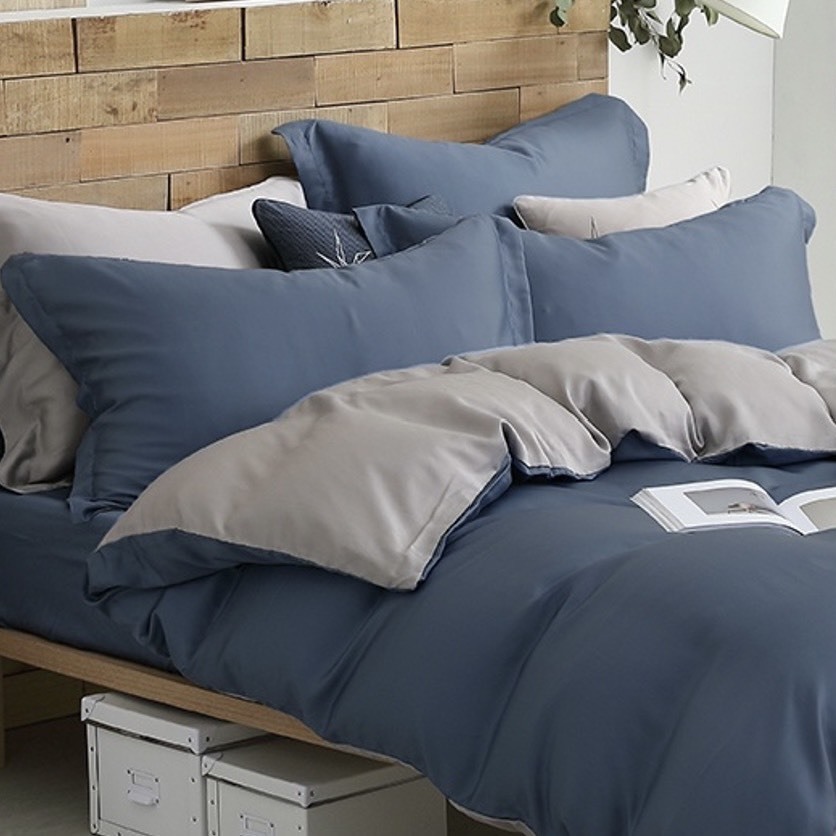 60支天絲兩用被 | 牛仔藍 x 銀灰