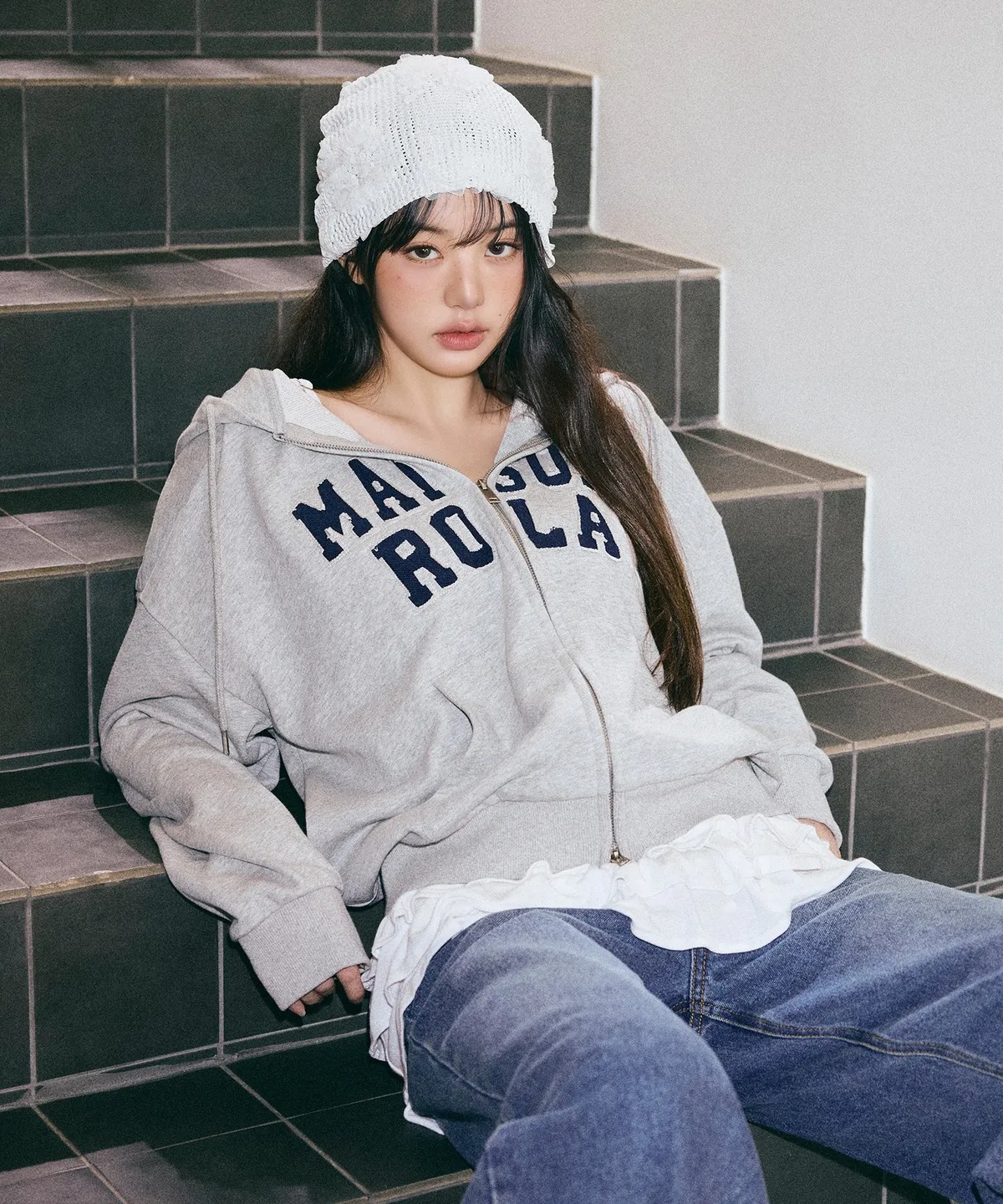 ROLAROLA MAISON DE ROLA EMBROIDERY HOOD ZIP-UP