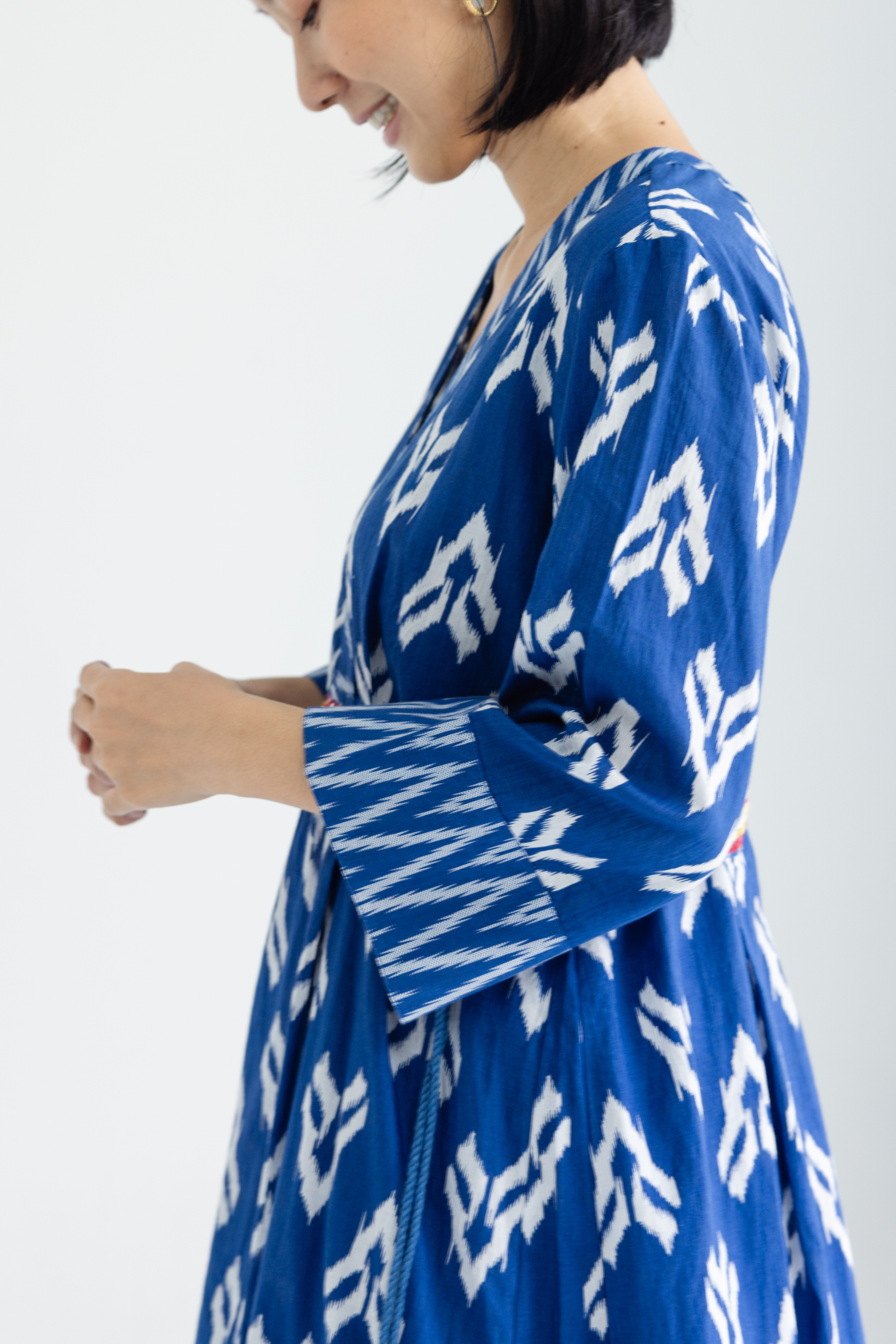 藍V紋路七分長庫塔+褲子(套)