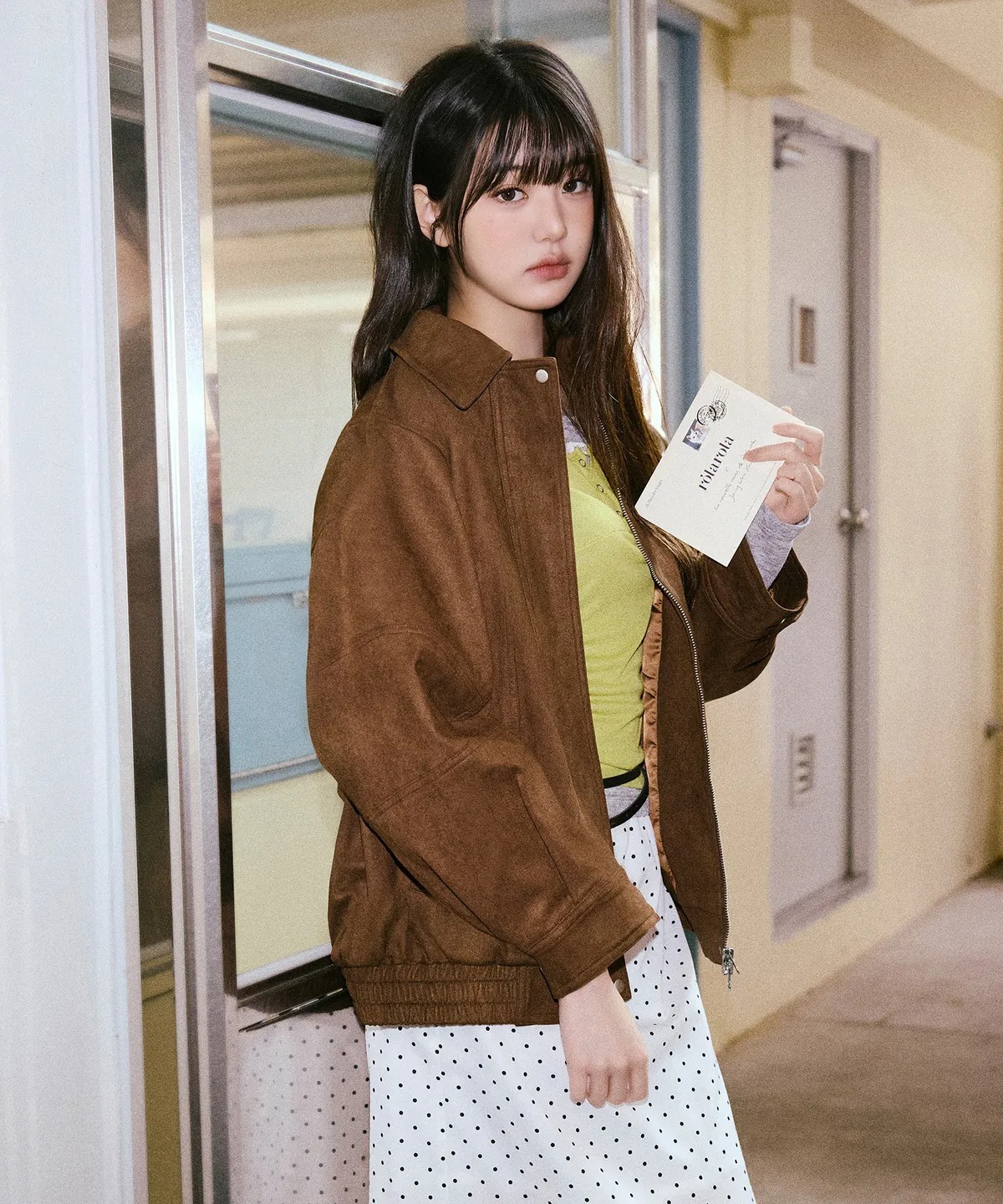 ROLAROLA SUEDE BLOUSON JACKET DEEP BROWN