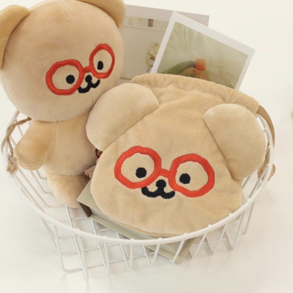 韓國 TETEUM FLOP BEBE 眼鏡熊束口袋