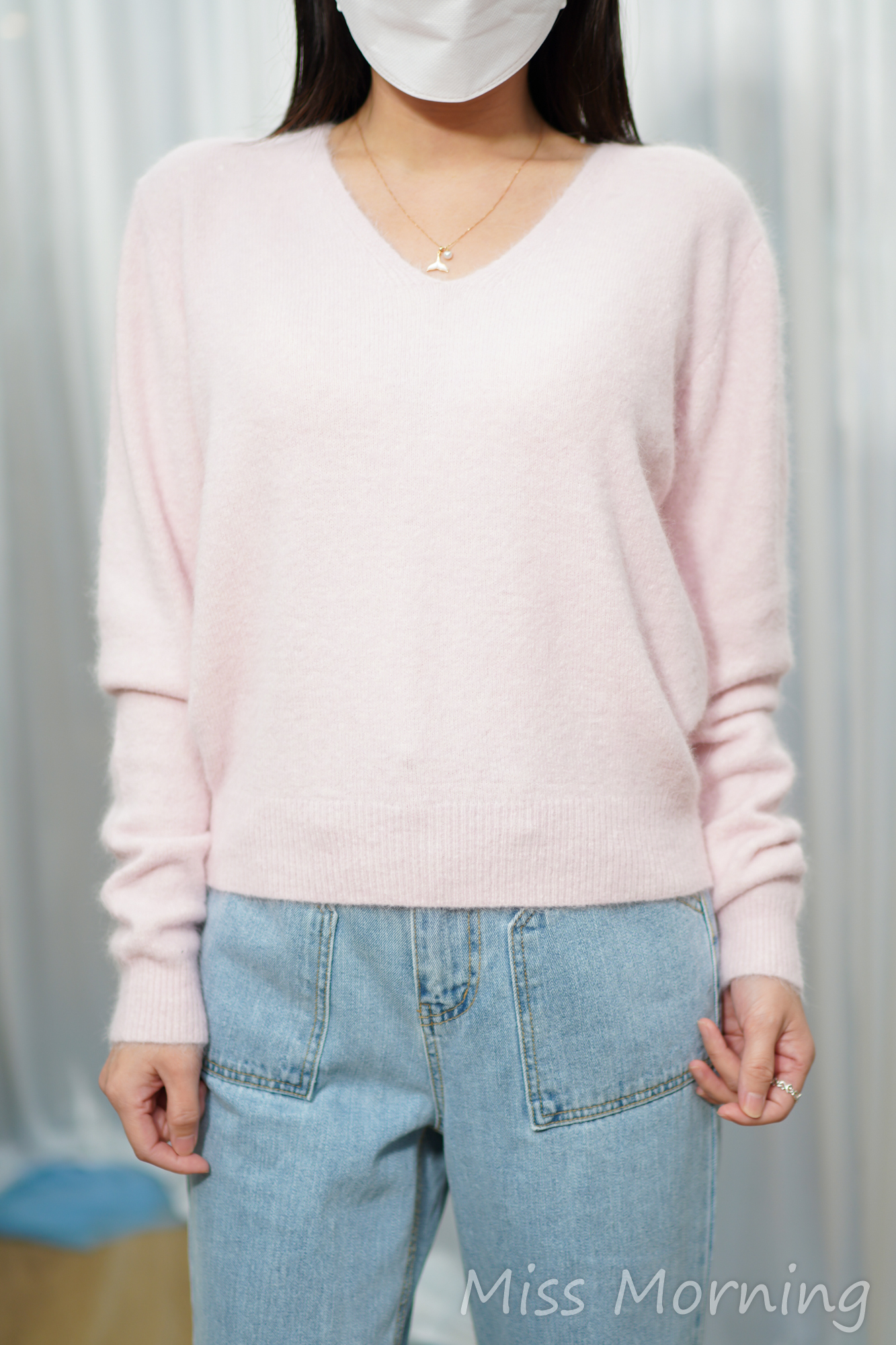 軟熟靚色V領上衣(14846)